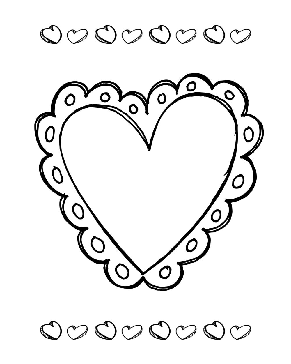 Free Printable Valentine Heart Coloring Page - Mama Likes This pertaining to Valentines Day Printable Hearts