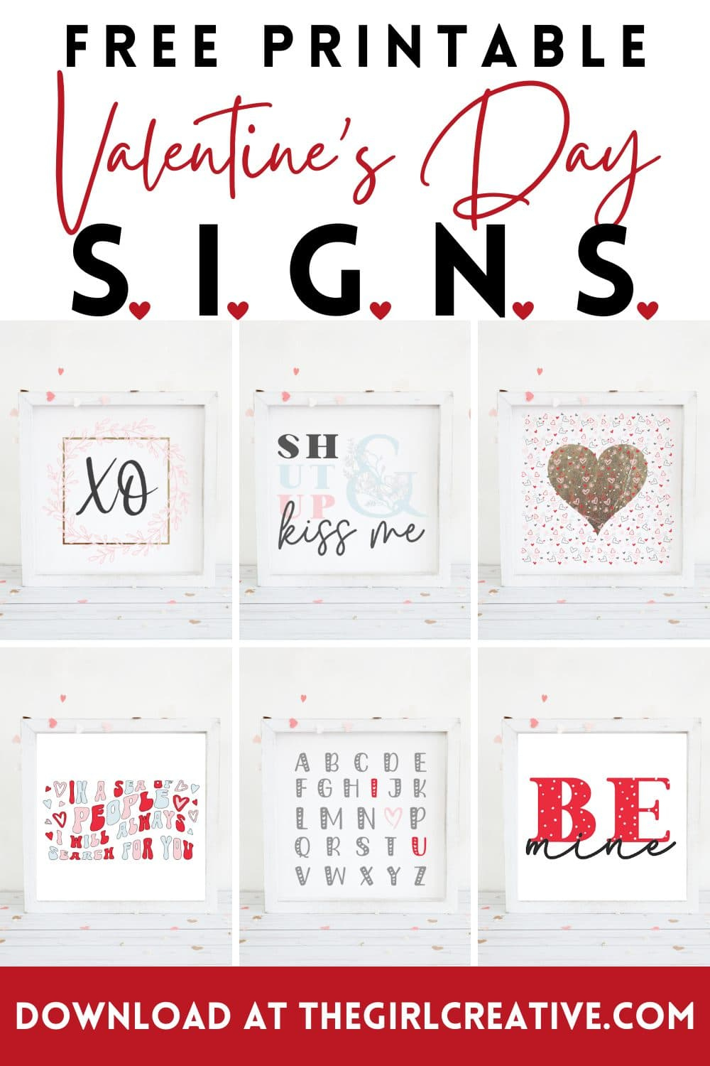 Free Printable Valentine Signs To Decorate Your Home With - The for Printable Valentine Decorations to Hang Up