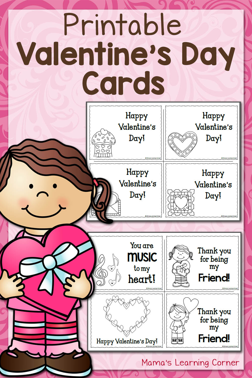 Free Printable Valentines Cards For School (Color Your Own pertaining to Valentines Day Printable Cards For Kindergarten