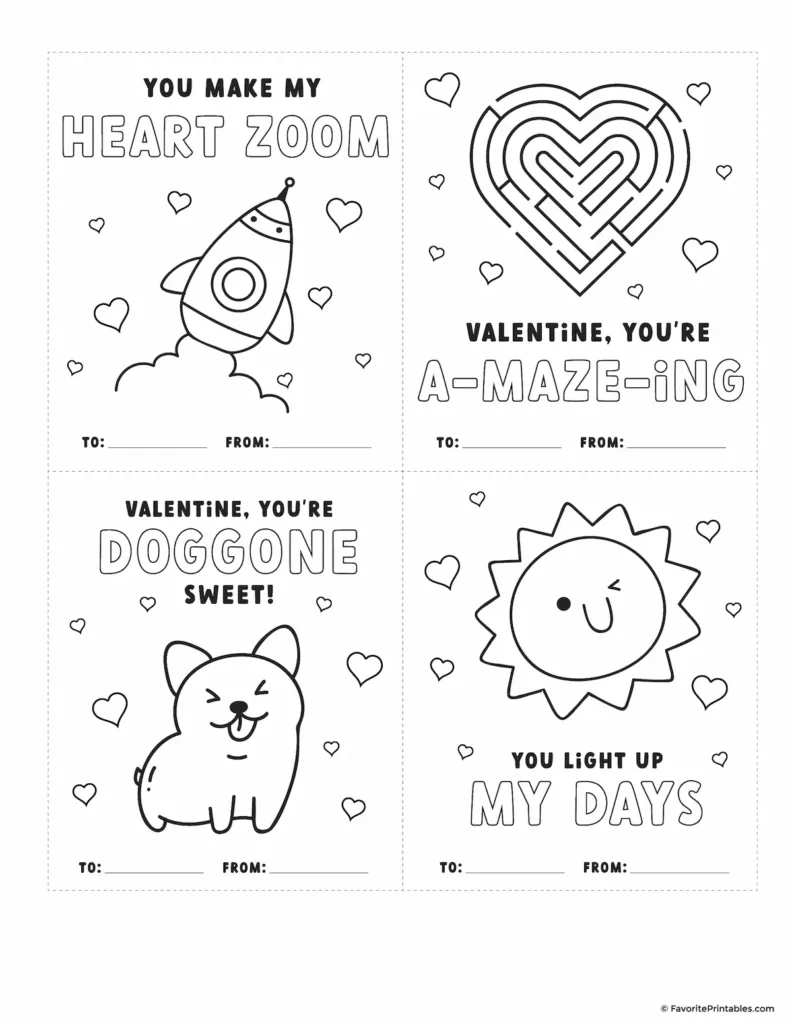 Free Printable Valentines Cards To Color - Favorite Printables throughout Free Printable Valentine Coloring Cards