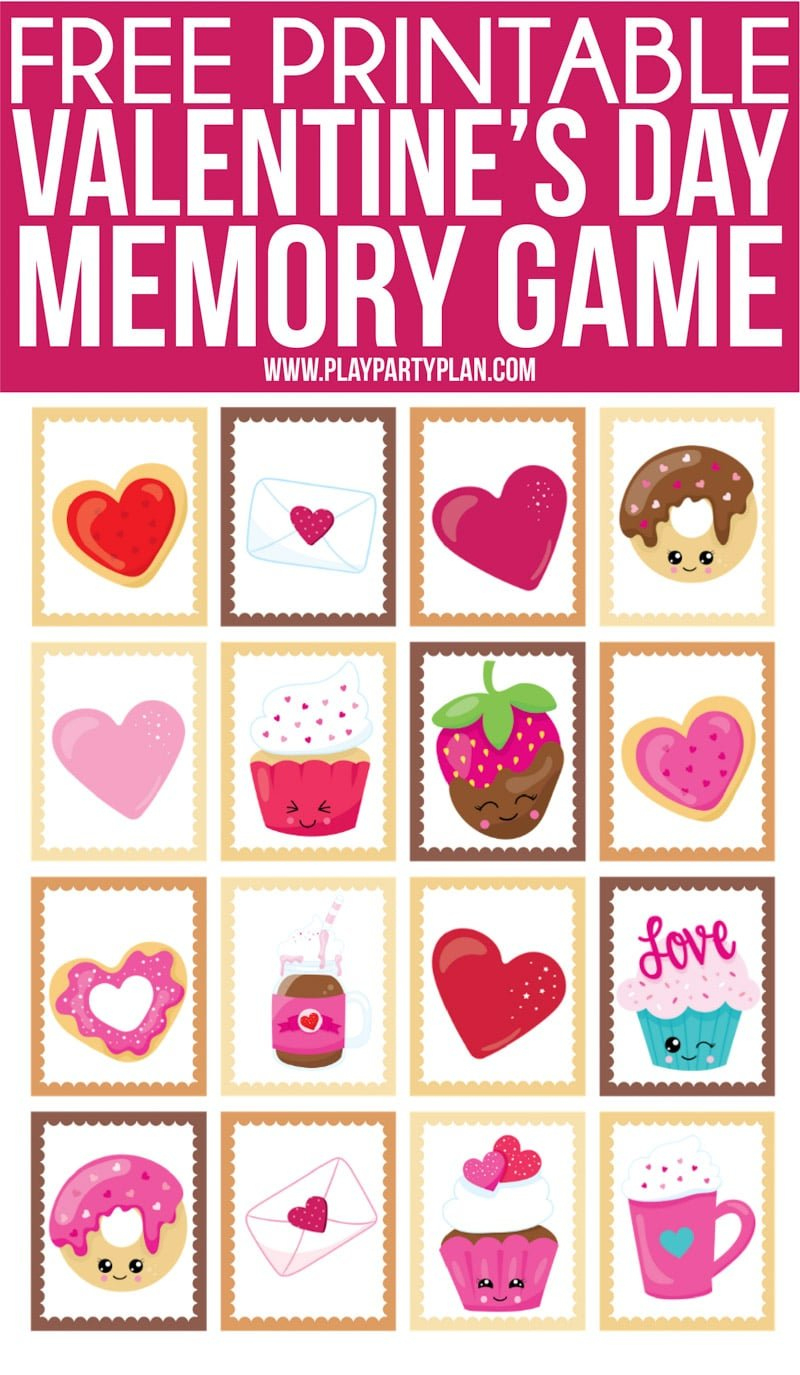 Free Printable Valentine&amp;#039;S Day Memory Games For Kids - Play Party Plan in Printable Valentine Games For Kids