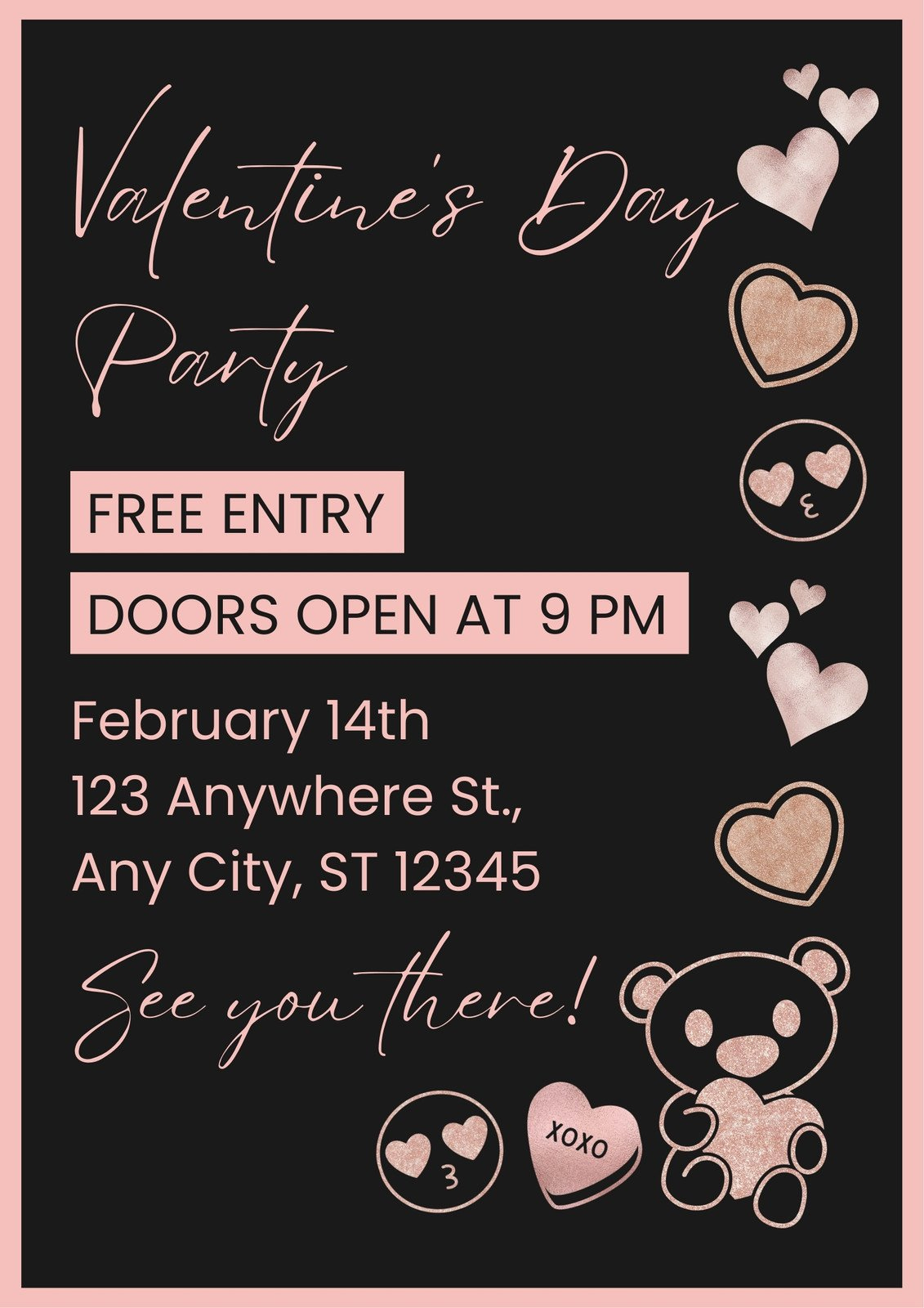 Free Printable Valentine'S Day Poster Templates | Canva pertaining to Printable Valentine Invitations