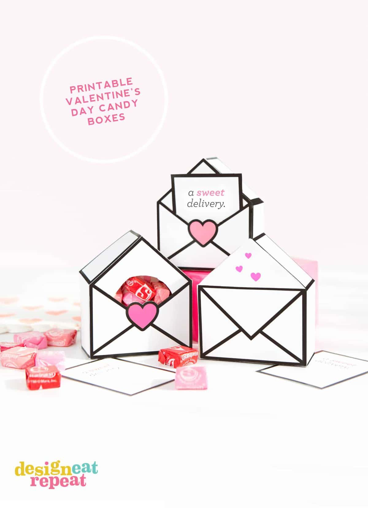 Free Printable Valentines Gift Boxes - Design Eat Repeat in Printable Valentine Box Templates