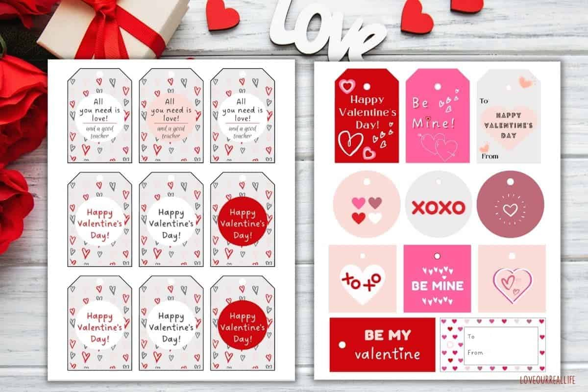 Free Printable Valentine'S Gift Tags For Teachers ⋆ Love Our Real inside Printable Valentine Tags For Teachers