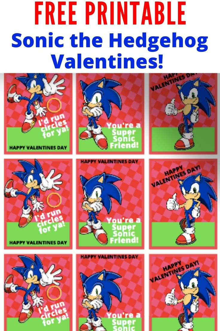 Free Printable Valentines | Sonic The Hedgehog throughout Free Printable Sonic Valentines