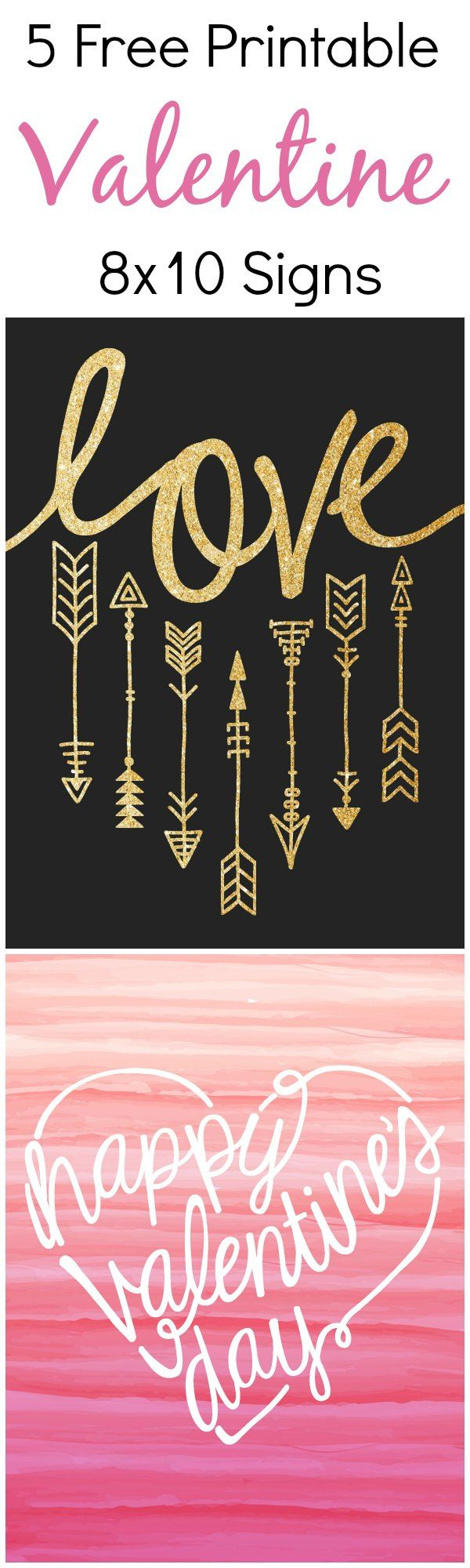 Free Printables 5 Chic Valentine&amp;#039;S Day Free Printable Signs for Free Printable Valentine Signs