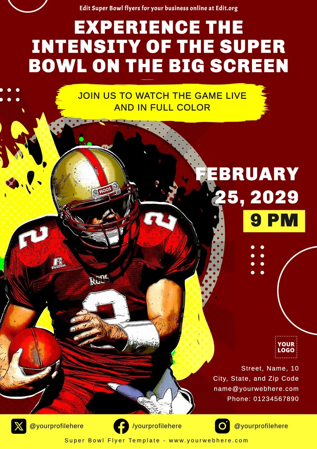 Free Super Bowl Invitation Templates for Super Bowl Party Invitations Free Printable