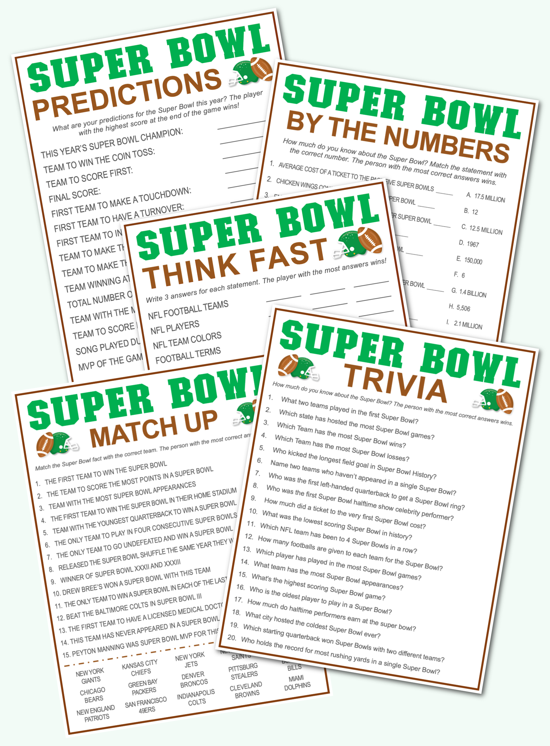 Free Super Bowl Printable Games - Kara Creates throughout Super Bowl Games Sheet Printable