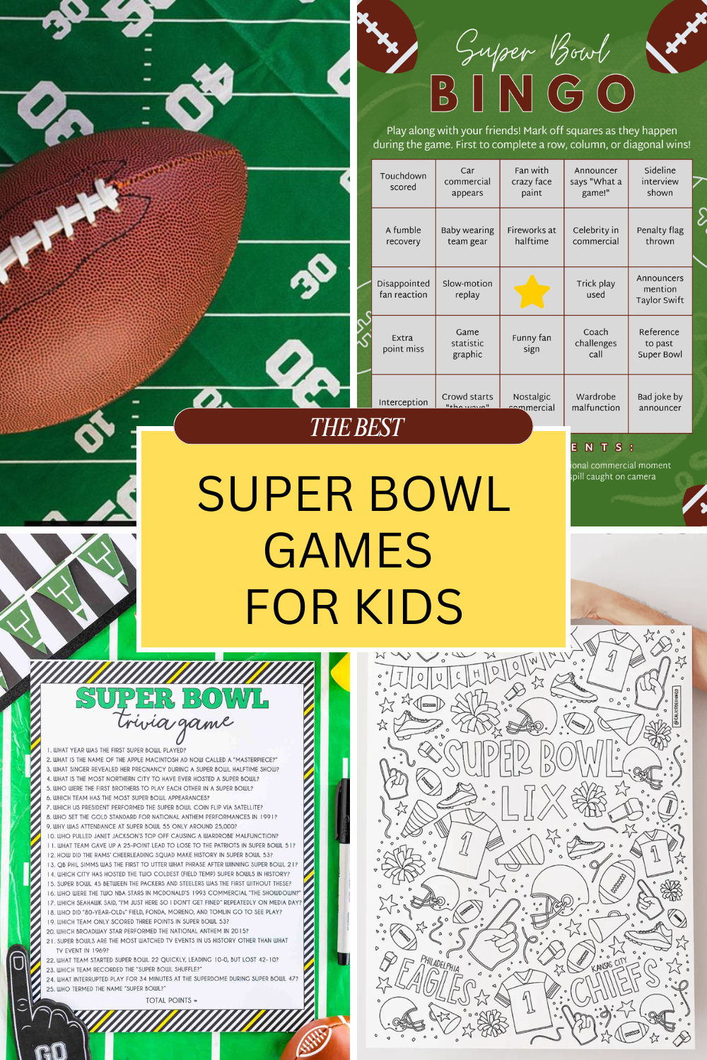 Free Super Bowl Printables: Bingo, Squares &amp;amp; Games For Kids for Free Printable Super Bowl Party Games