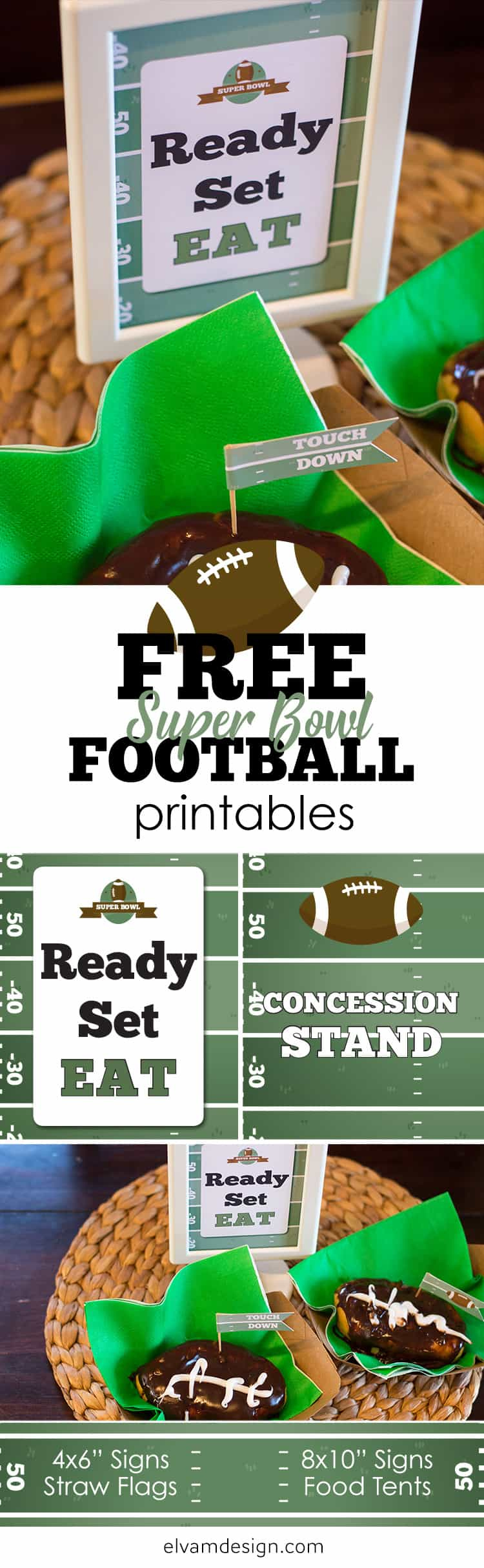 Free Super Bowl Printables - Elva M Design Studio throughout Free Super Bowl Printables