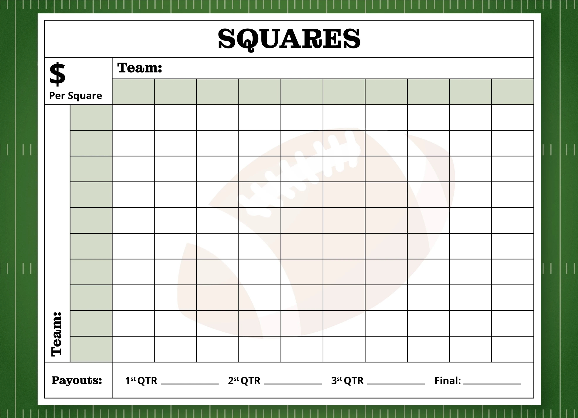 Free Super Bowl Squares Google Docs Templates - Gdoc.io throughout Free Printable Super Bowl Boxes Template