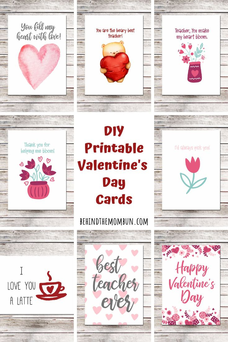 Free Teacher Appreciation Cards For Valentine&amp;#039;S Day intended for Diy Valentine Cards Printable