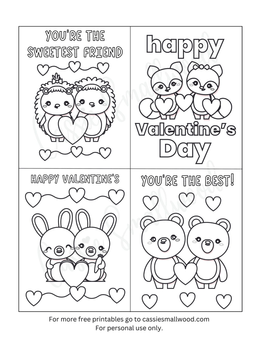 Free Valentine Cards To Print And Color Free Printable Coloring intended for Free Printable Valentine&amp;#039;S Cards To Color