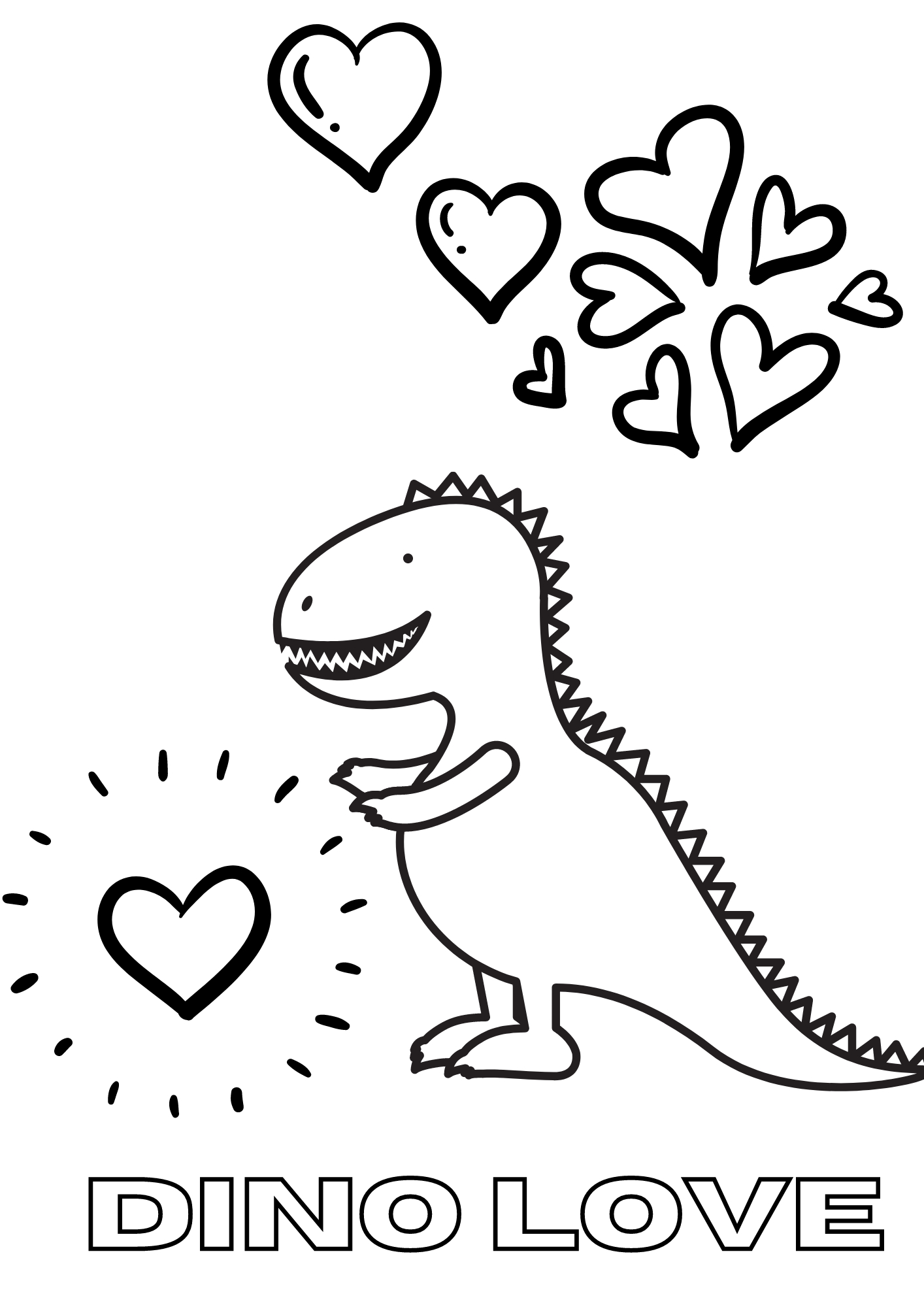 Free Valentine Printables Pdf Black And White Valentine&amp;#039;S Day in Free Printable Dinosaur Valentine Coloring Pages