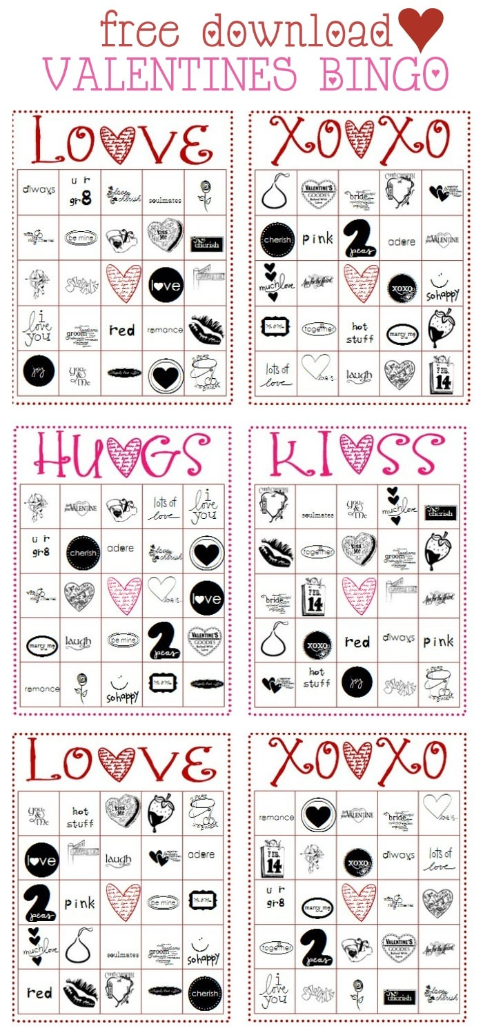 Free Valentines Bingo Cards – Let'S Diy It All – With Kritsyn Merkley within Free Printable Valentines Bingo Cards