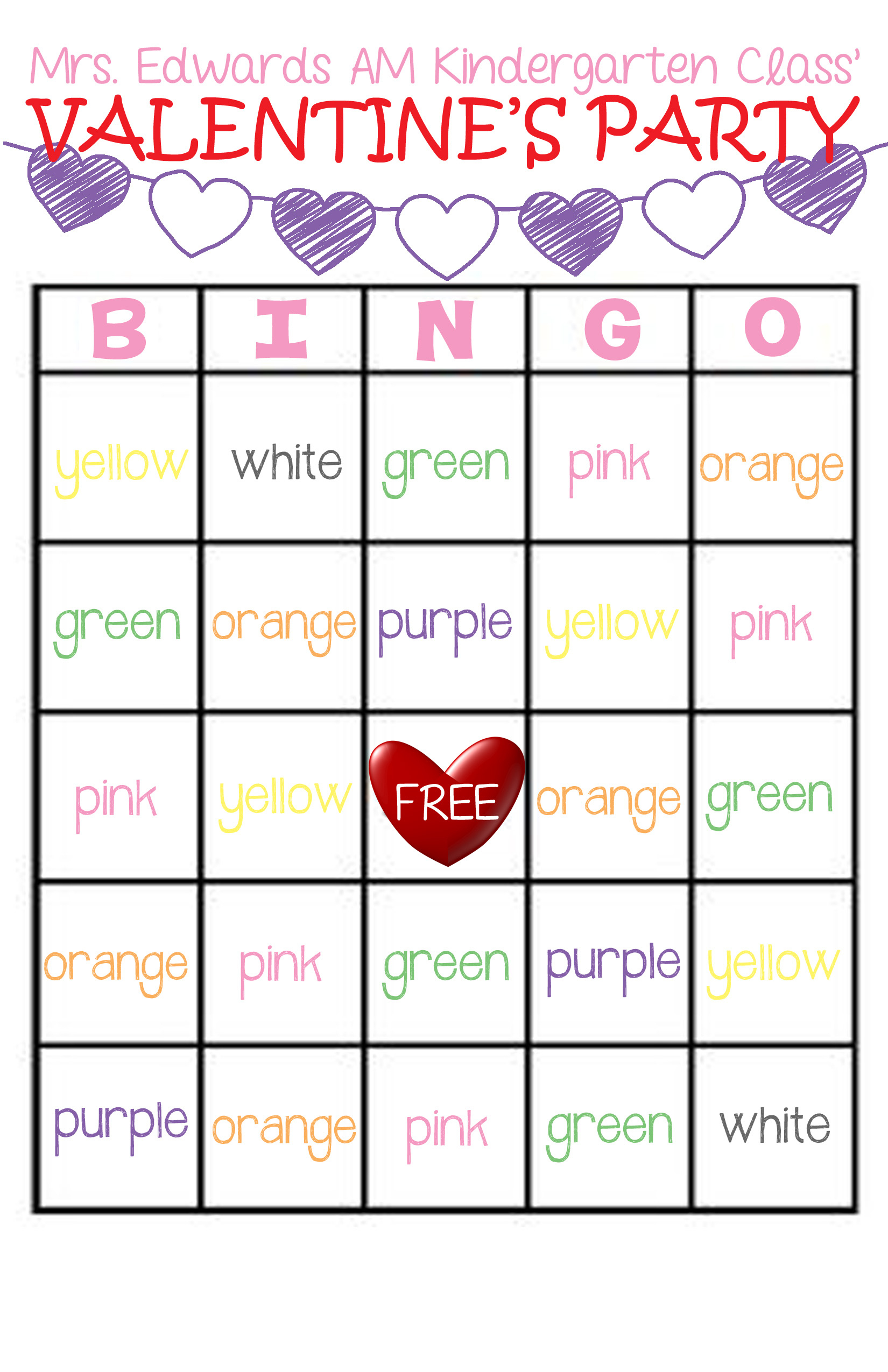 Free Valentine&amp;#039;S Day Bingo Printable Free Valentine Bingo in Free Printable Printable Valentine Bingo Cards