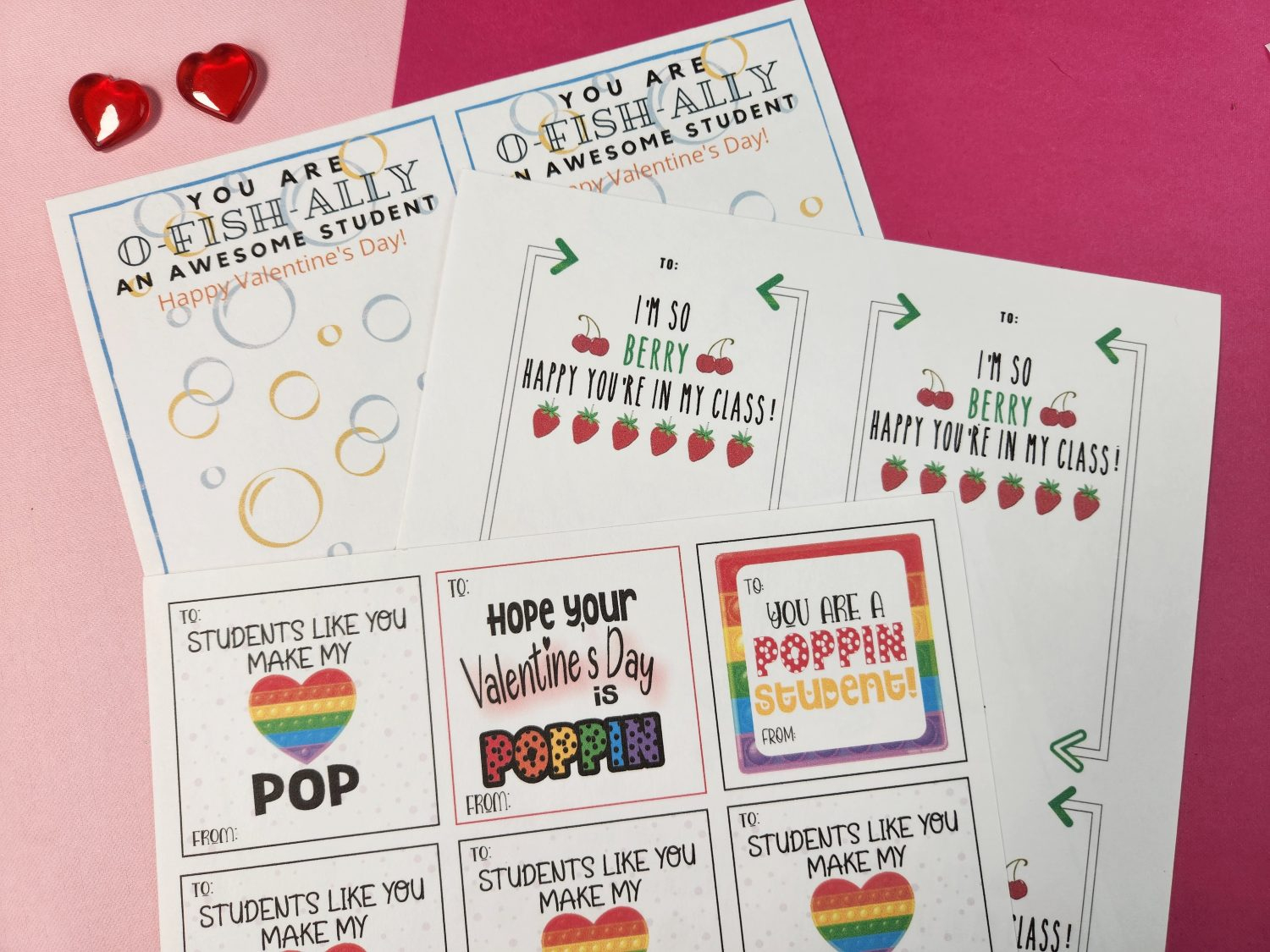 Free Valentines From Teacher To Student Printable (3 Versions for Valentines From Teacher To Student Printable