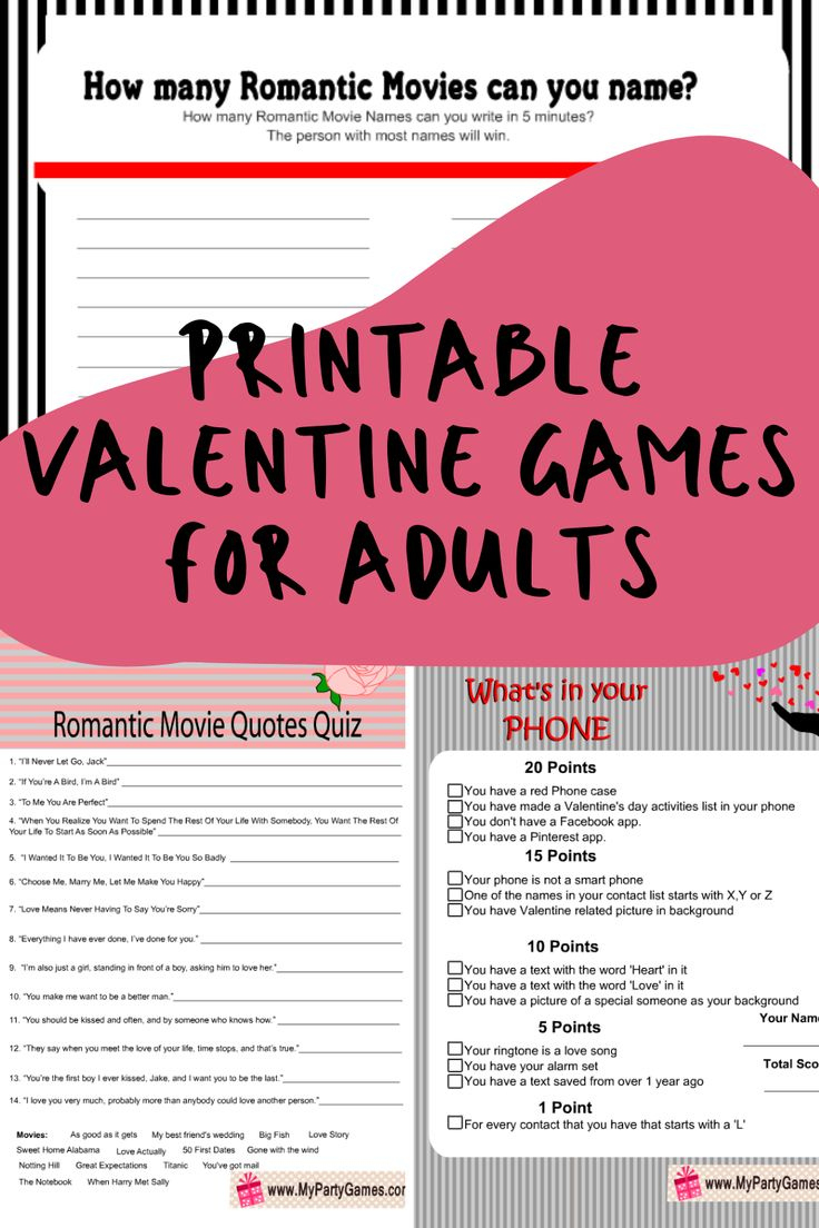 Fun Loving Printable Valentine Games For Adults - Fun Party Pop for Free Printable Valentine Games For Adults