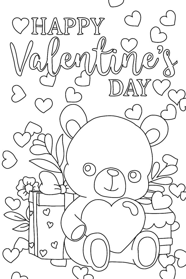 Happy Valentine'S Day Coloring Pages For Kids for Printable Valentine Day Coloring Pages