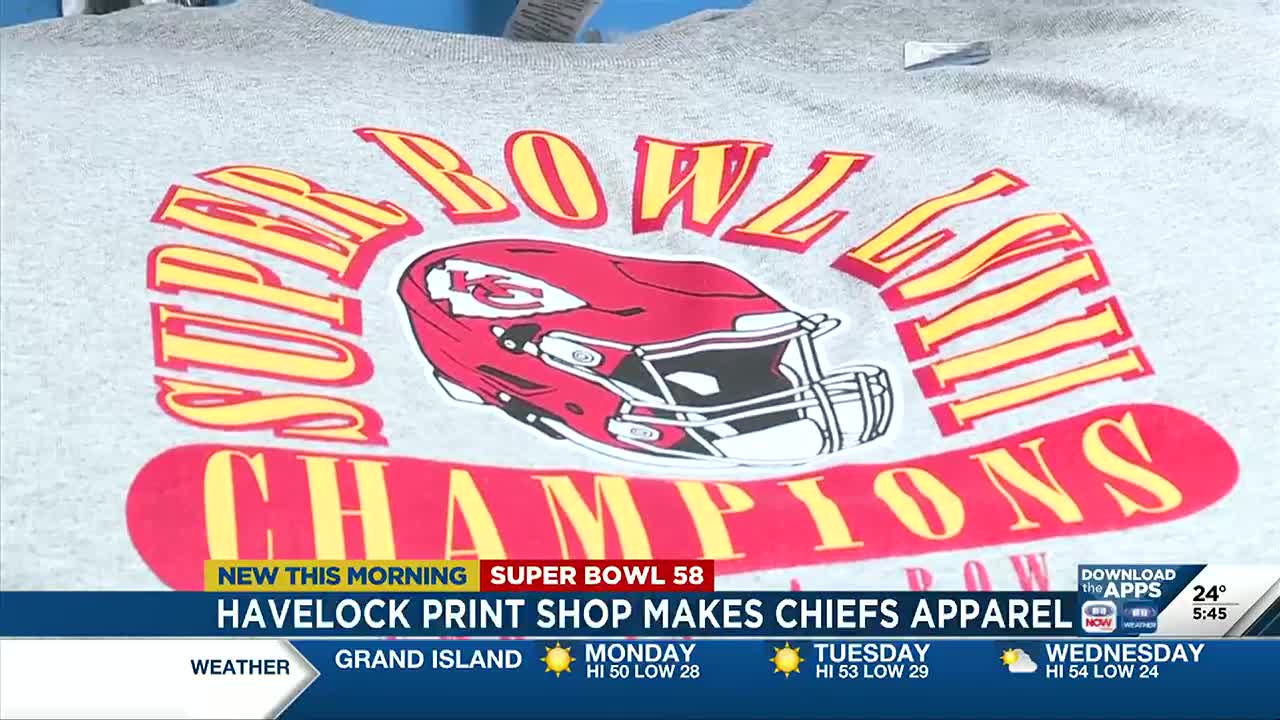 Havelock Print Shop Makes 11,000 Kansas City Chiefs Super Bowl 58 Shirts pertaining to Printable Super Bowl 58 Logo
