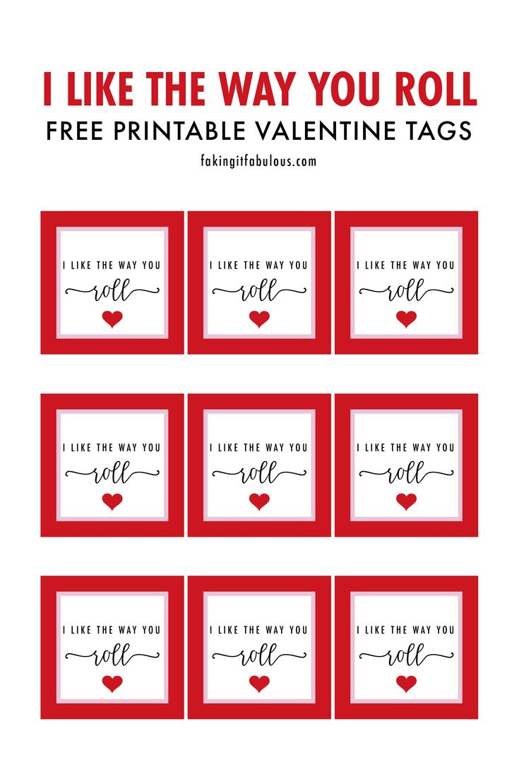 I Like The Way You Roll Gift Tags regarding I Like The Way You Roll Valentine Printable
