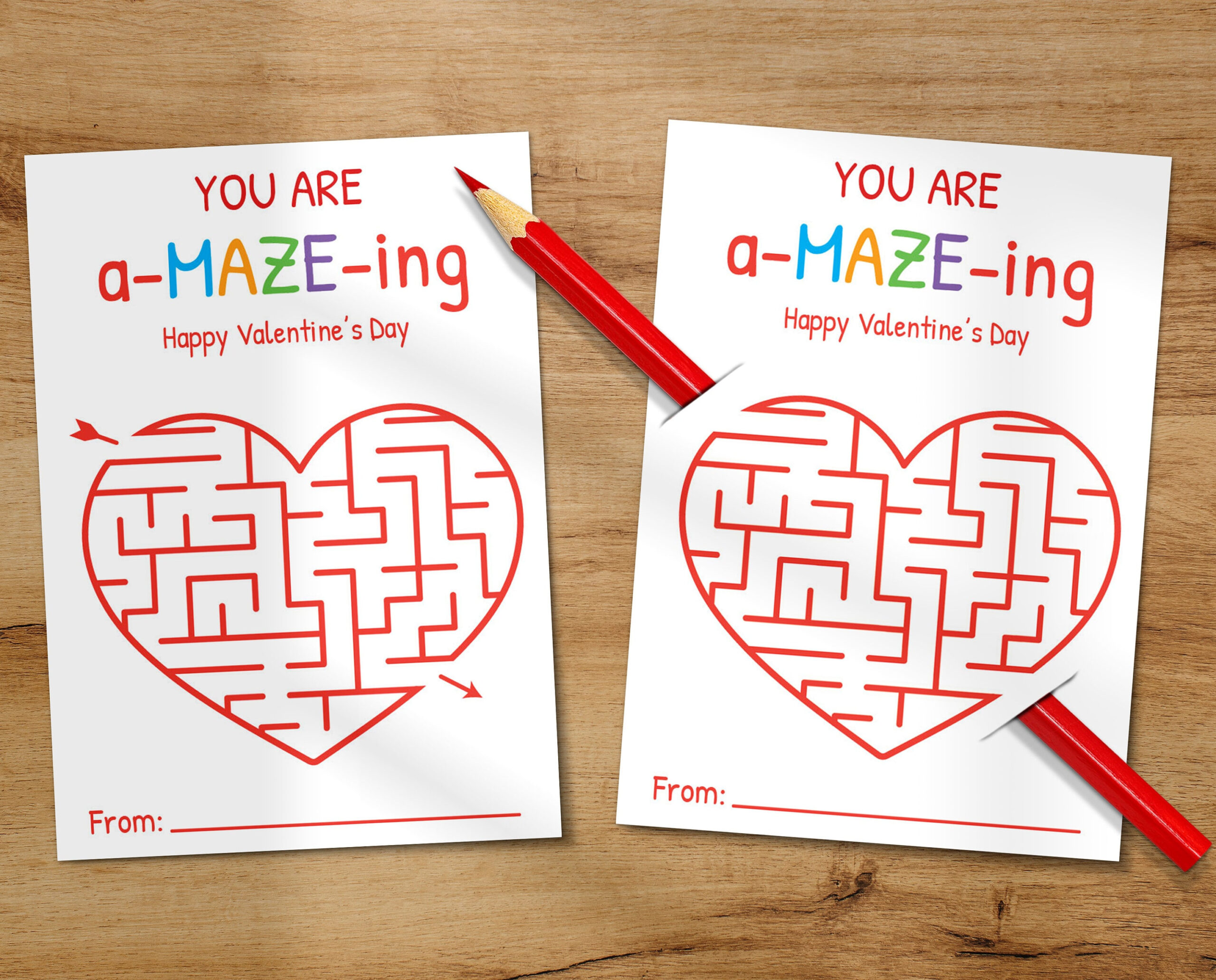 Kids Maze Valentine Cards | Non Candy, Pencil Holder (Digital intended for You Are Amazing Valentine Printable
