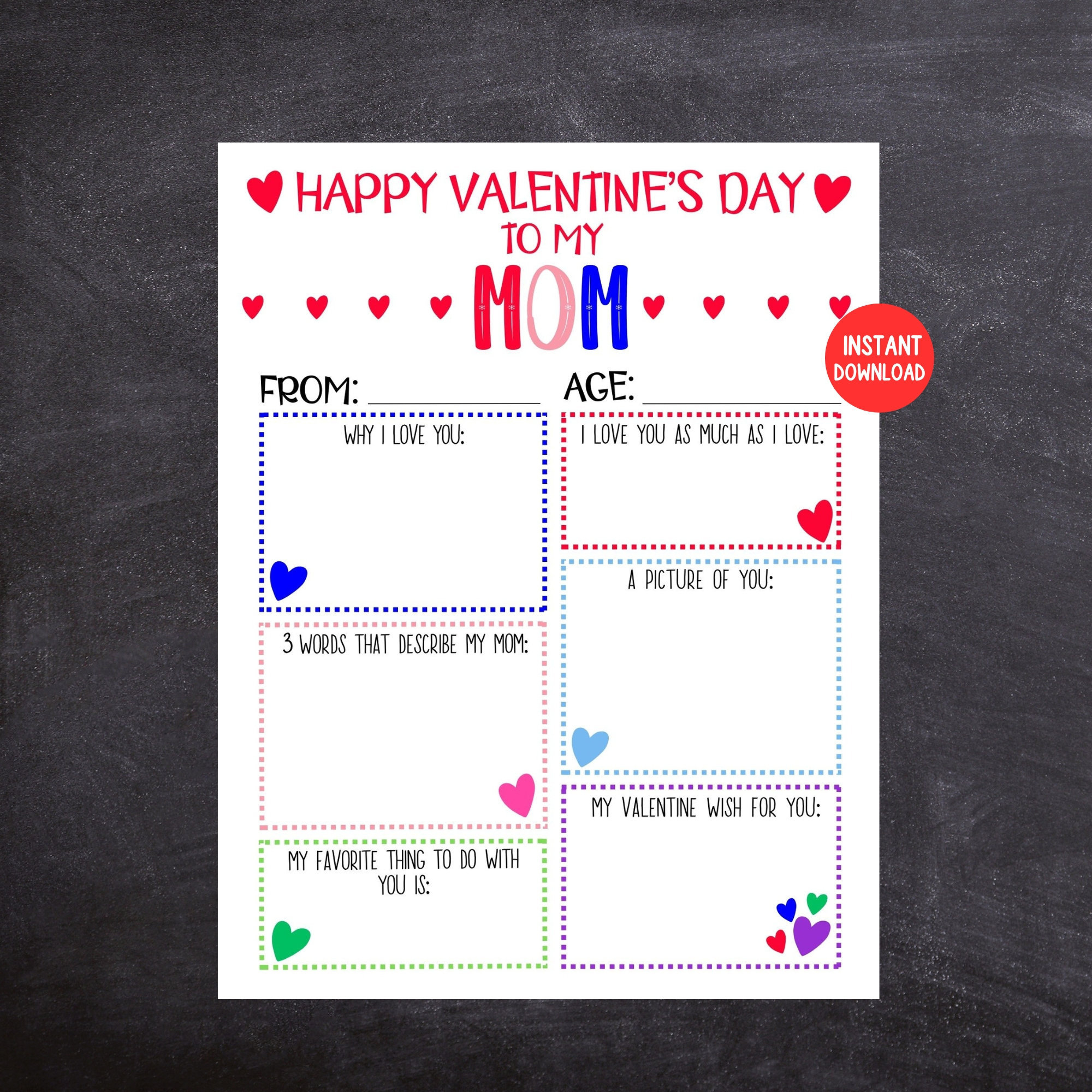 Kids Valentines Card For Mom, Printable Mom Valentines Card throughout Valentines Card For Mom Printable