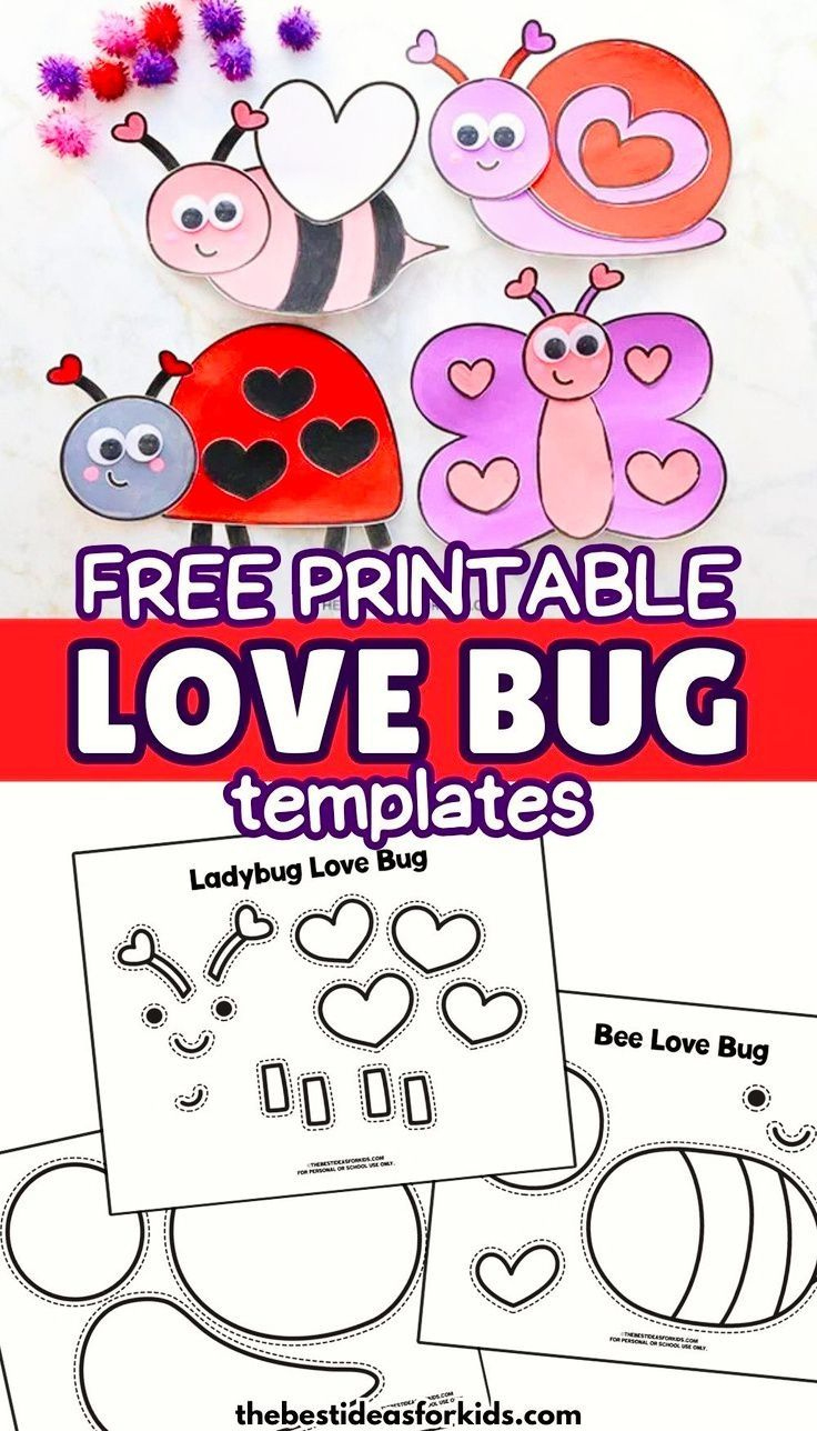Love Bug Templates regarding Free Printable Love Bug Valentine