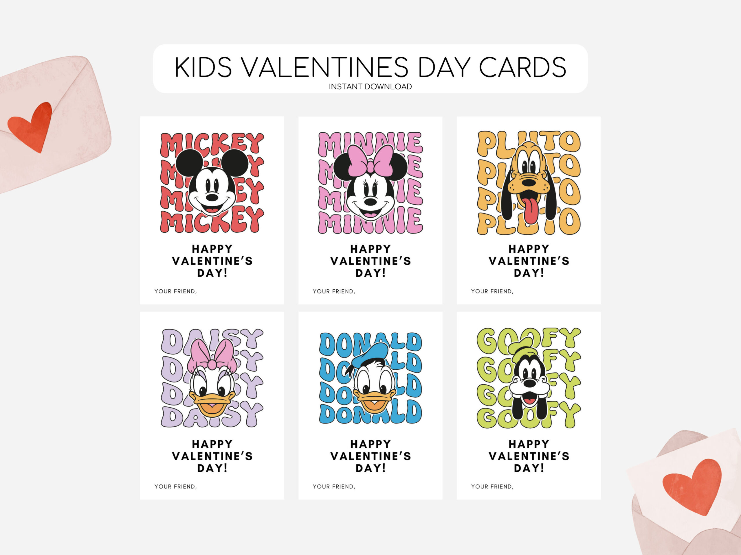 Mickey And Friends Valentines Day Cards, Printable Valentines Day pertaining to Free Printable Mickey Mouse Valentine Cards