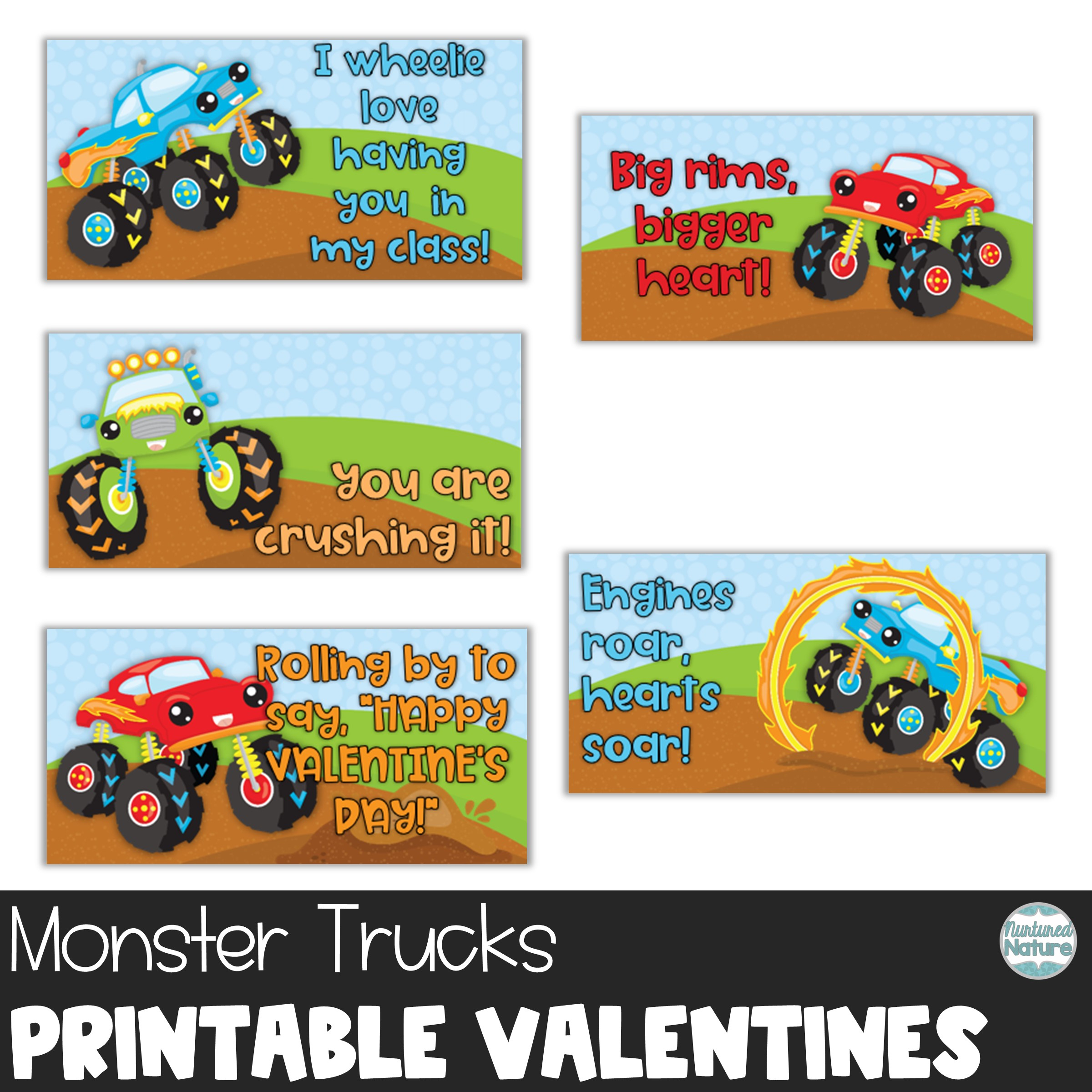 Monster Truck Printable Valentine&amp;#039;S Day Cards For Students | Made in Free Printable Monster Truck Valentines