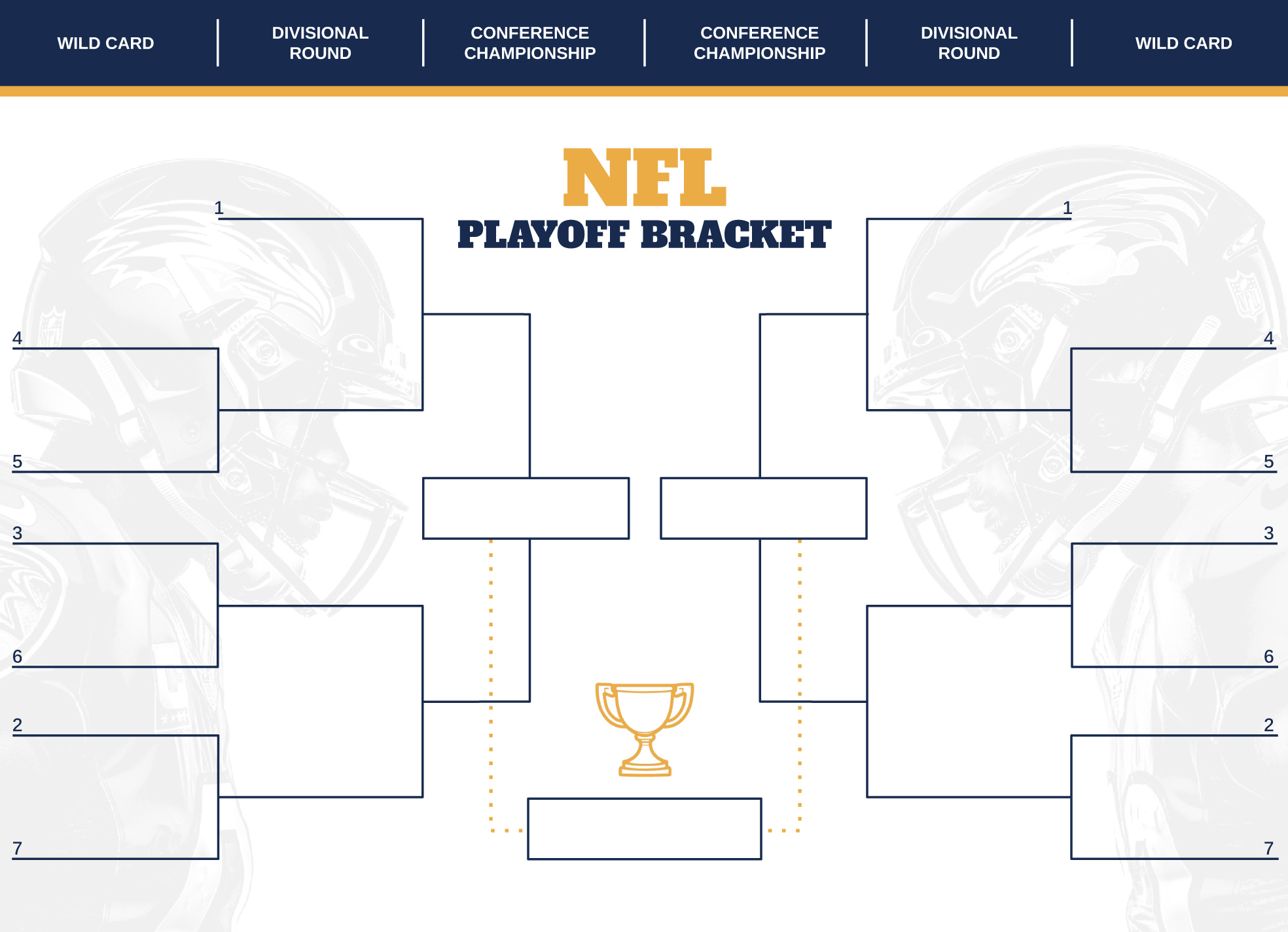 Nfl Playoff Bracket Free Google Docs Template - Gdoc.io with Super Bowl Bracket Printable