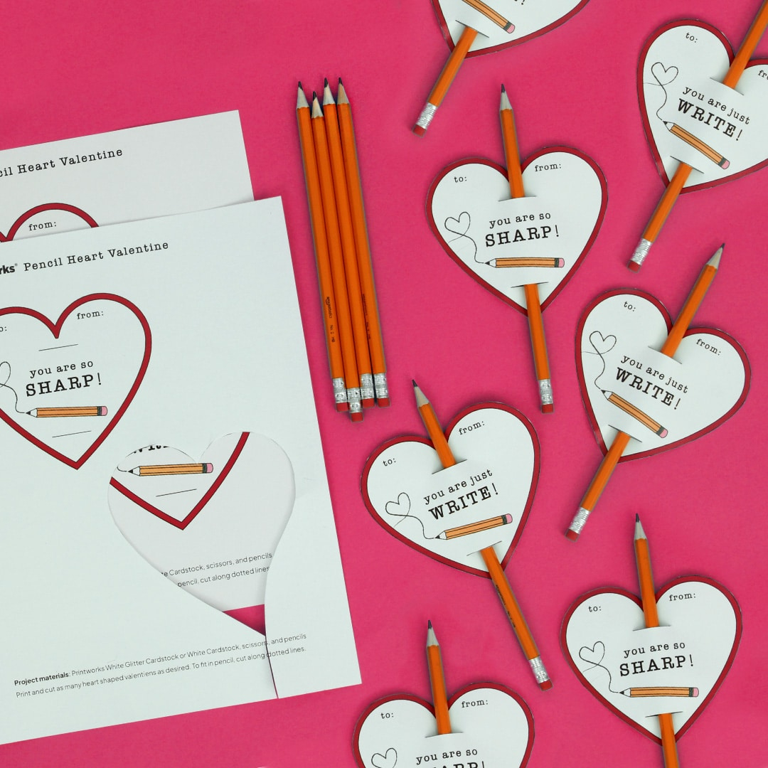 Pencil Valentines - Free Printable Download throughout Free Printable Pencil Valentines