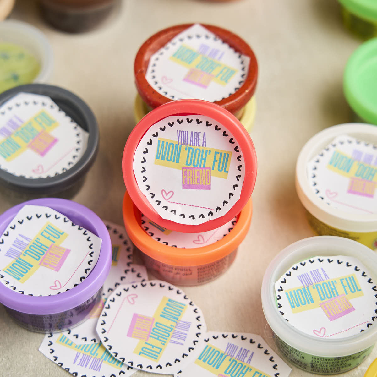 Play-Doh Valentines - Free Printable in Free Printable Play Doh Valentines