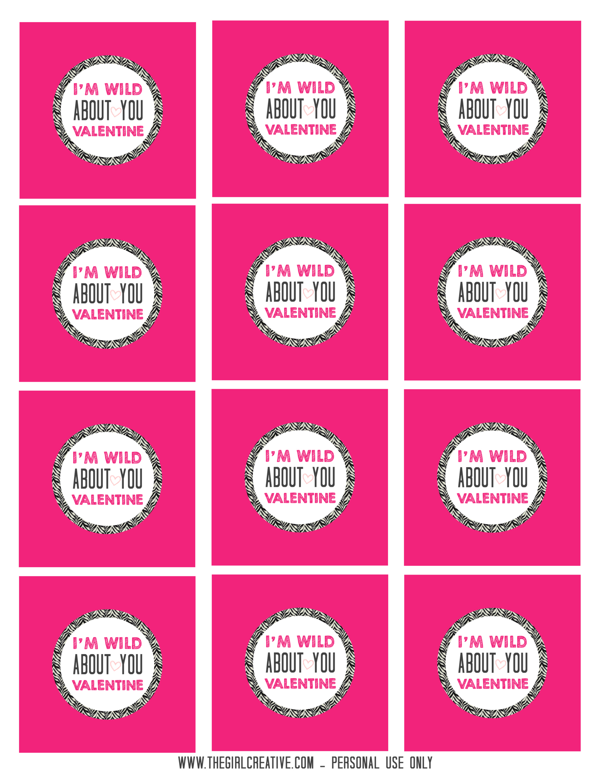 Preschool Valentines + Free Printable - The Girl Creative regarding Wild About You Valentine Free Printable