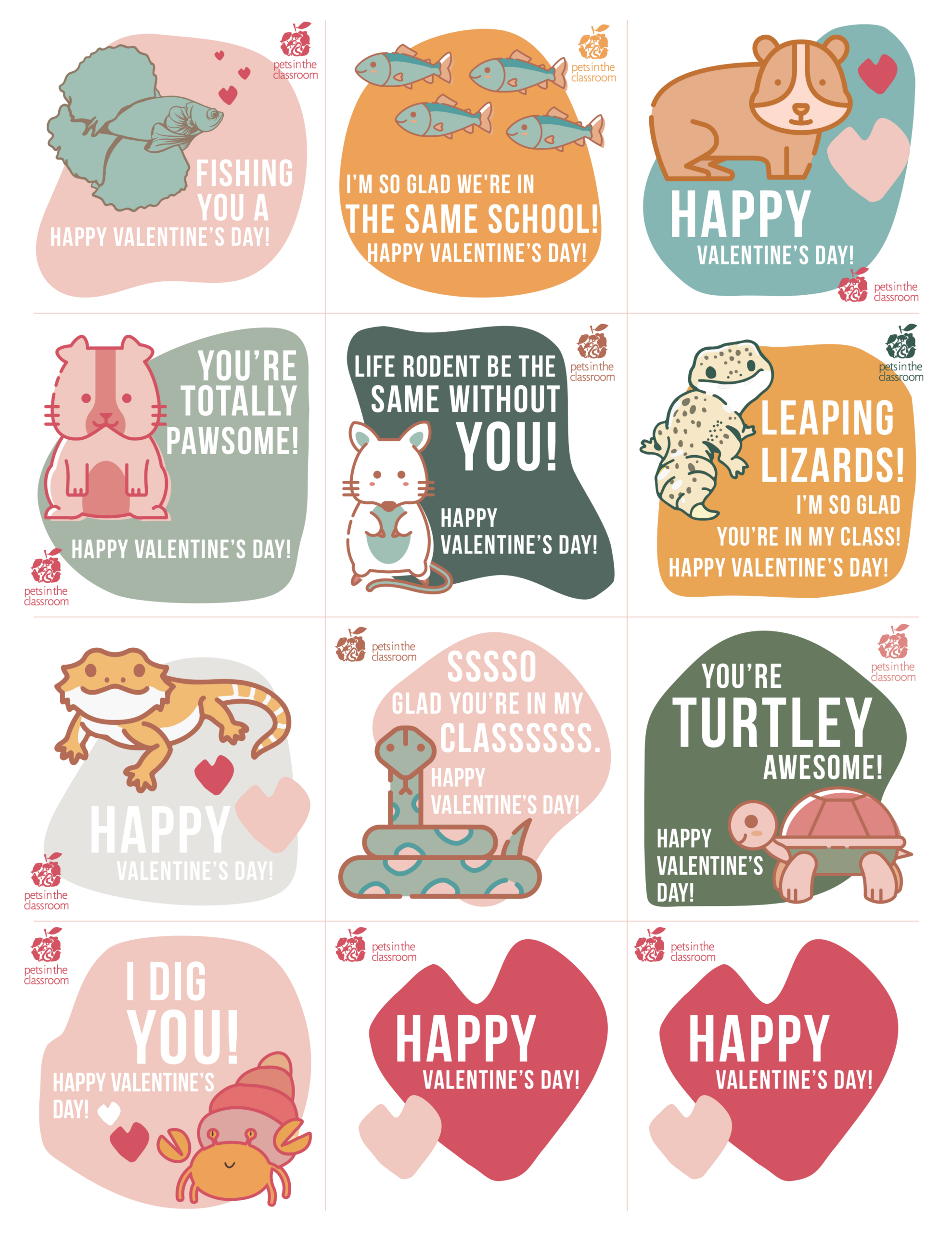 Printable Class Pet Valentines | Education Grants regarding Printable Valentine Cards For Pets