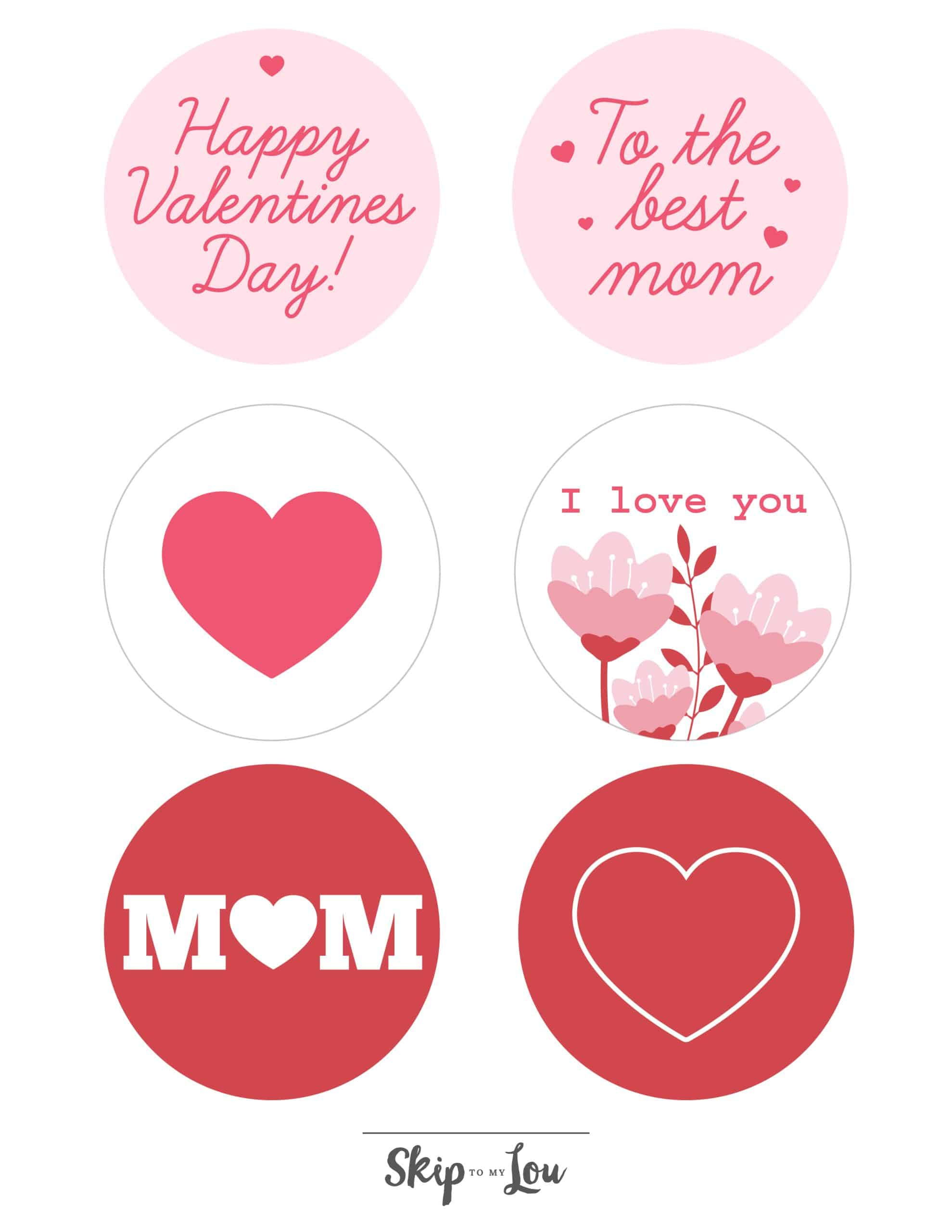 Printable Happy Valentine'S Day Mom Card And Stickers | Skip To My Lou pertaining to Valentines Card For Mom Printable
