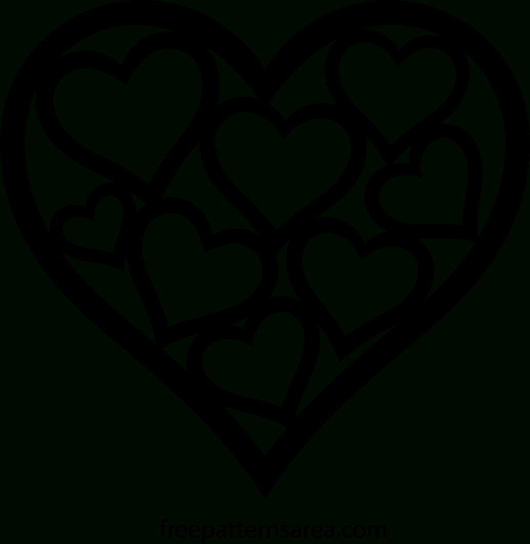 Printable Heart Outline Svg Template For Valentine'S Day - in Printable Valentine Heart Cutouts