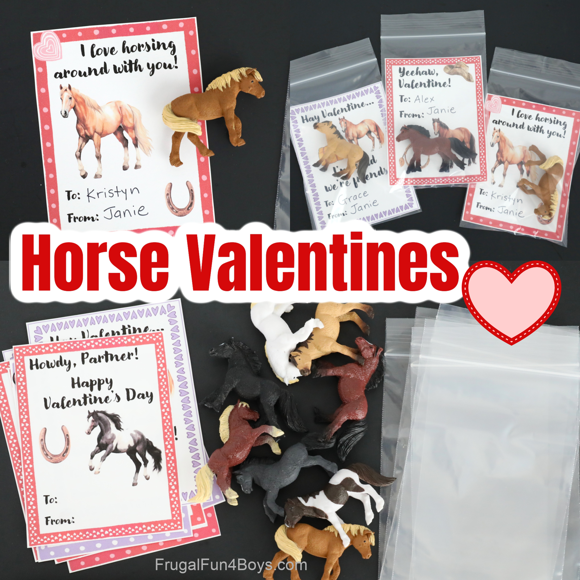 Printable Horse Valentines - Frugal Fun For Boys And Girls in Free Printable Horse Valentine Cards