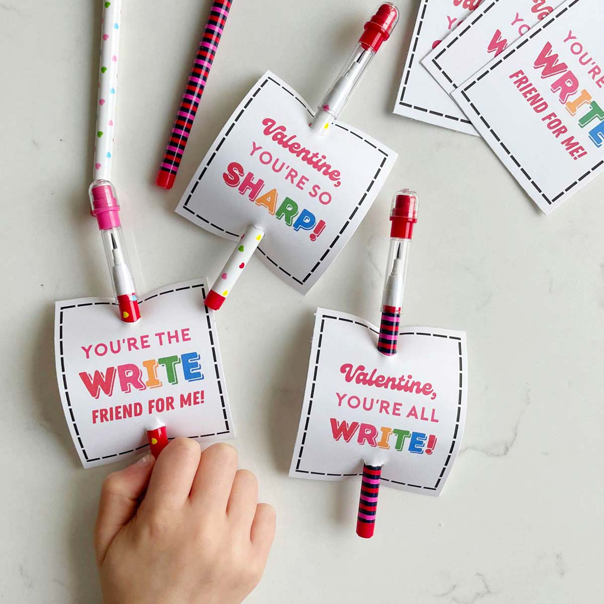 Printable Valentine Cards With Pencils - Busy Toddler regarding Free Printable Pencil Valentine Printable