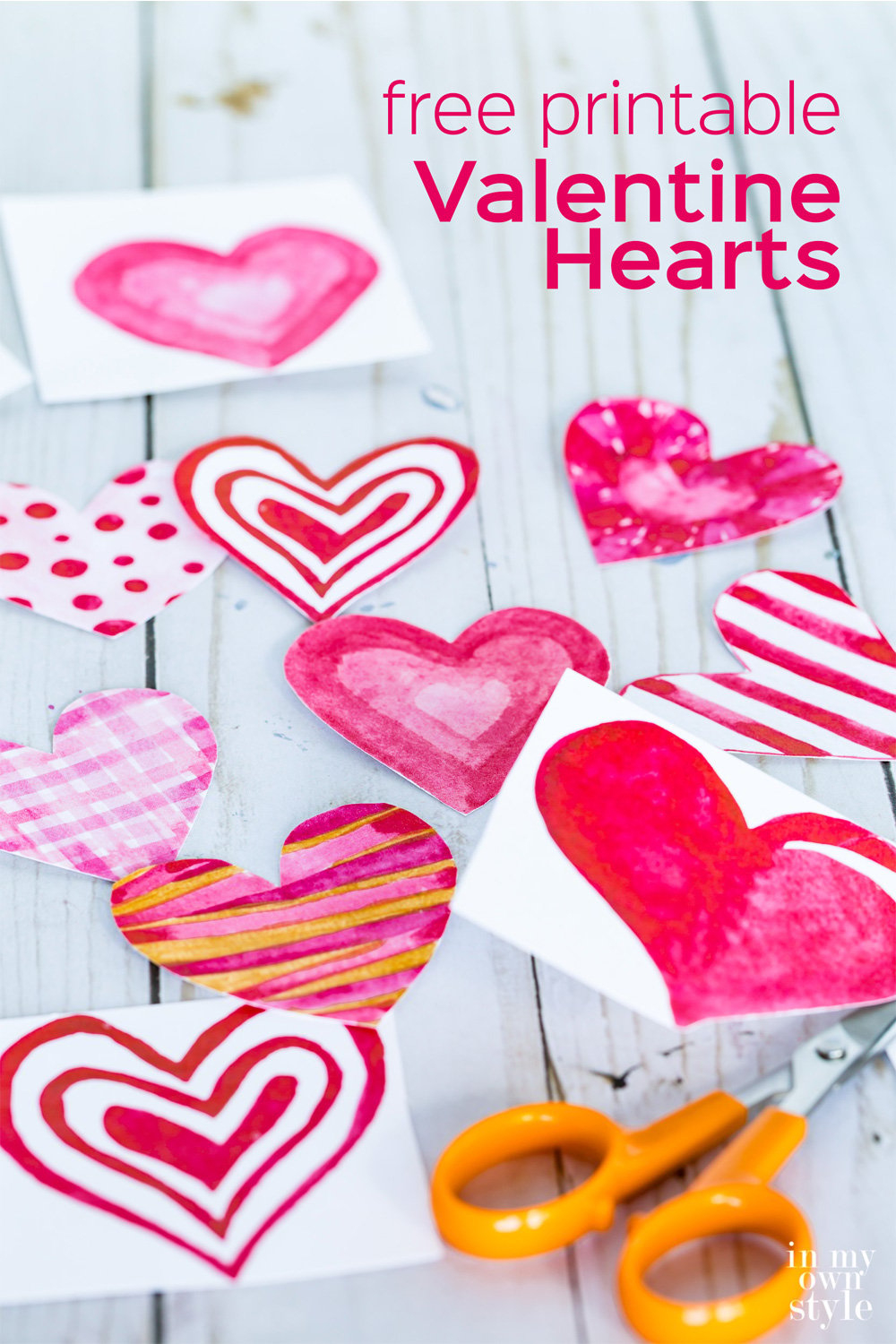 Printable Valentine Hearts &amp;amp; Envelopes - In My Own Style for Free Printable Printable Valentines Decorations