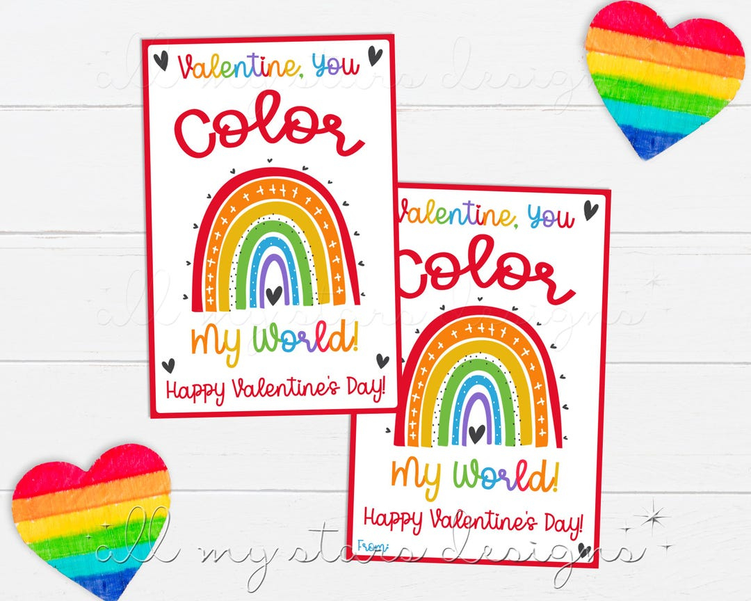 Printable Valentine, You Color My World! Happy Valentine&amp;#039;S Day in You Color My World Valentine Printable