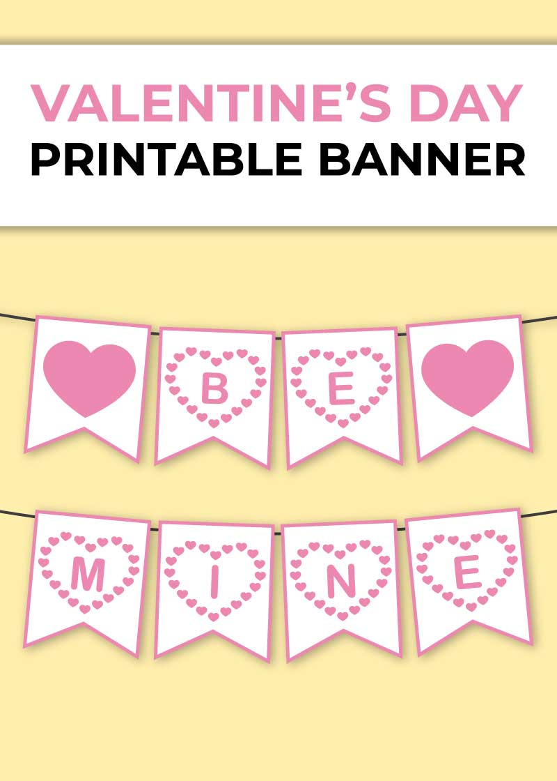 Printable Valentine&amp;#039;S Day Banners Valentines Day Banner Printable regarding Printable Valentine Banner