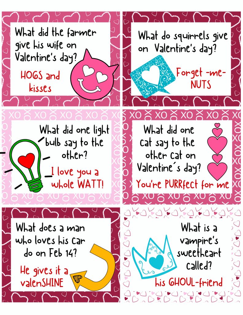 Printable Valentine'S Day Lunchbox Jokes - Views From A Step Stool regarding Printable Valentine Jokes