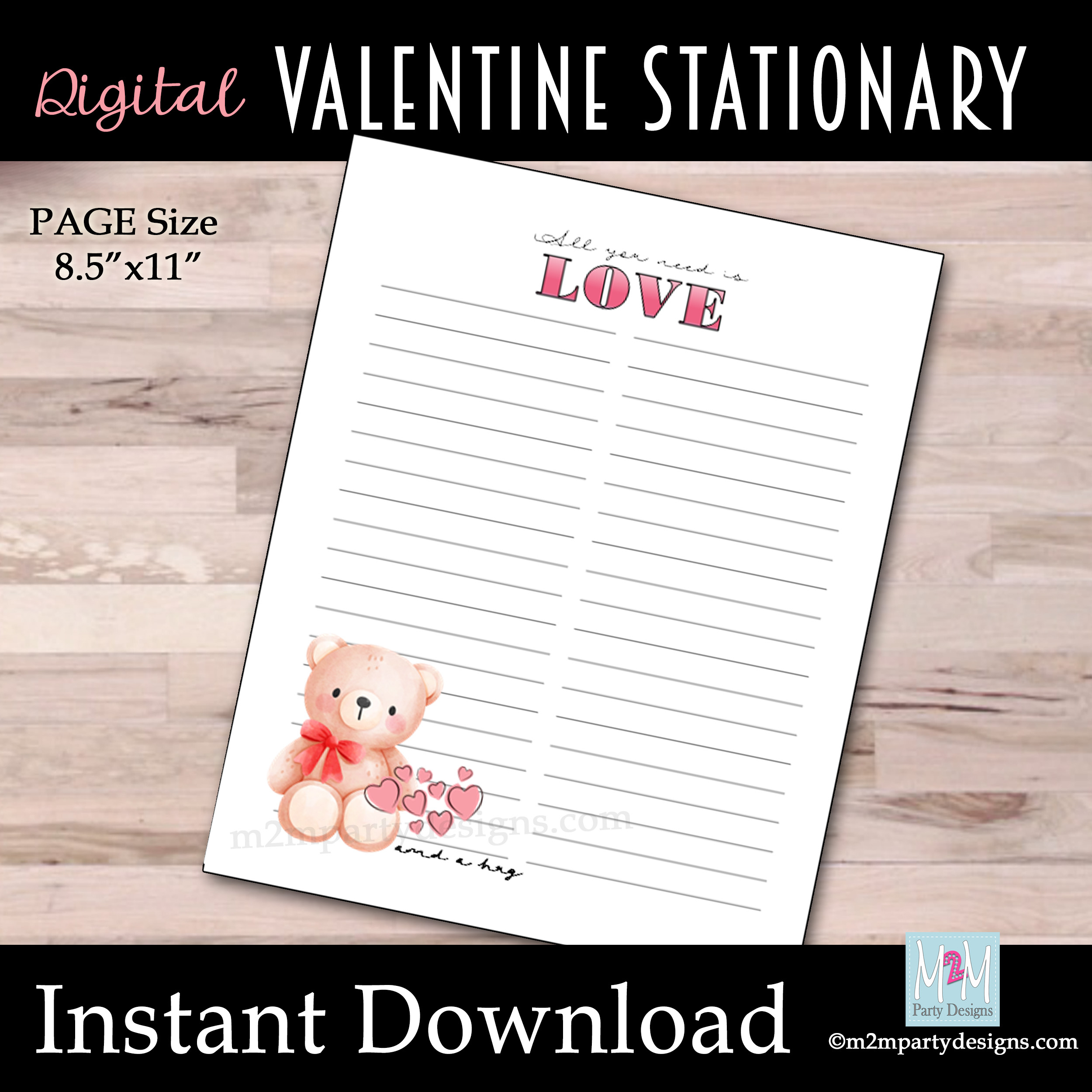 Printable Valentine&amp;#039;S List Stationary, Love List Stationary for Printable Valentine Stationery