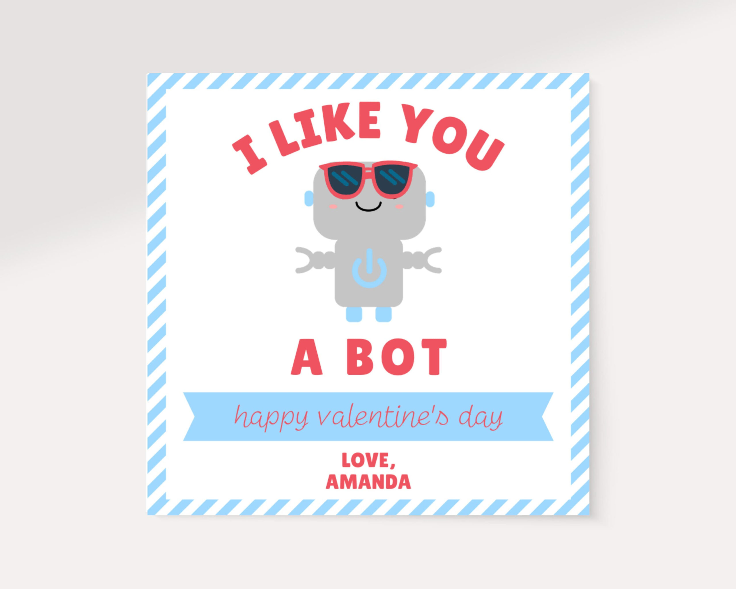 Robot Valentine Tag | I Like You A Bot Valentine Card | | Kids regarding I Like You A Bot Valentine Printable