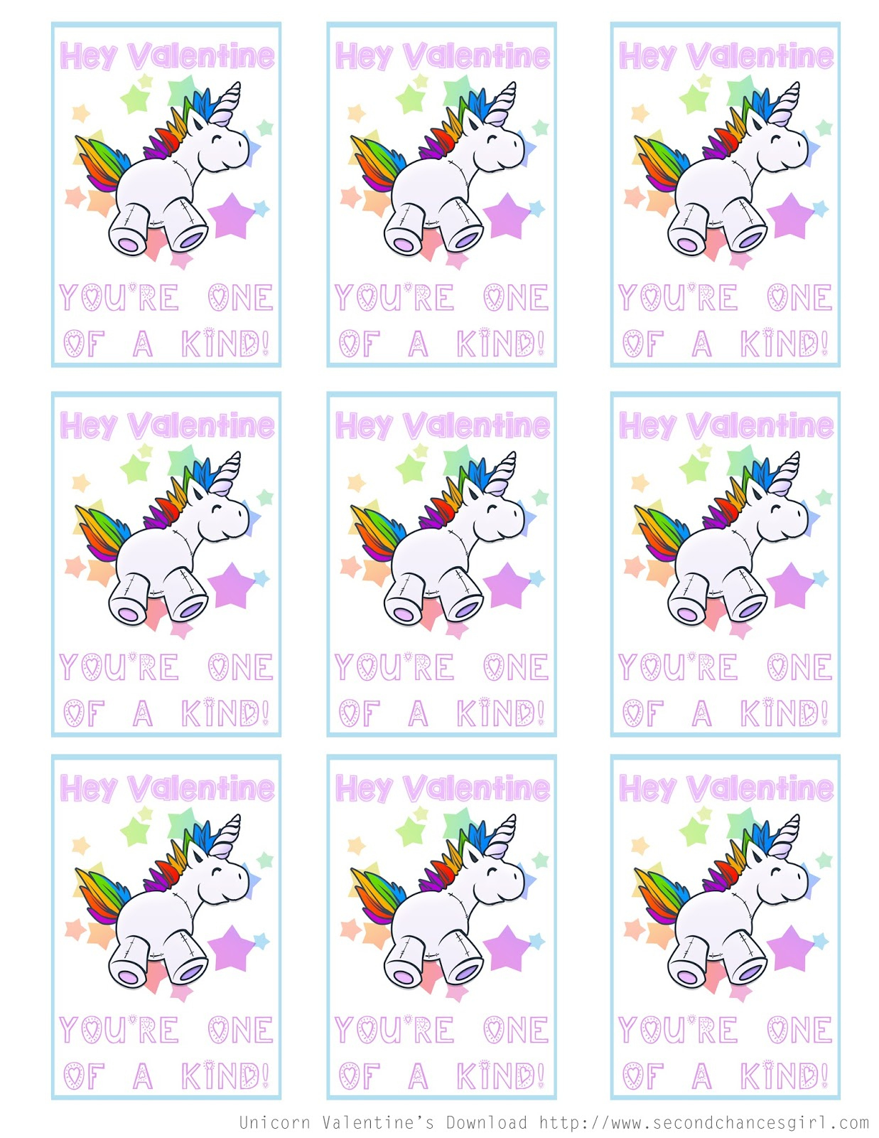 Second Chances Girl - A Miami Family And Lifestyle Blog!: Free within Free Printable Unicorn Valentines Day Cards