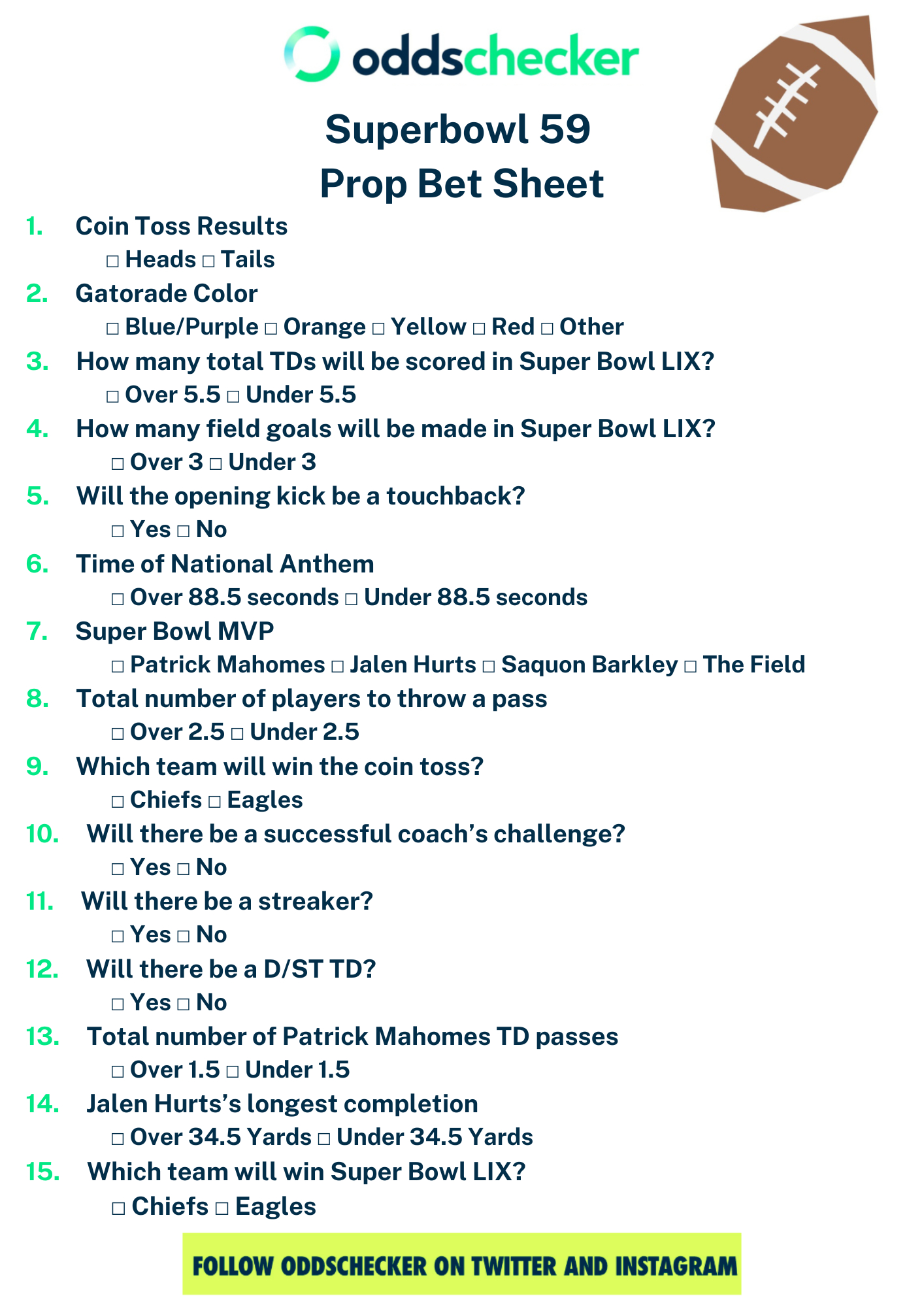Sheet Printable Free Super Bowl Bets Printable Super Bowl Squares in Fun Super Bowl Bets Printable