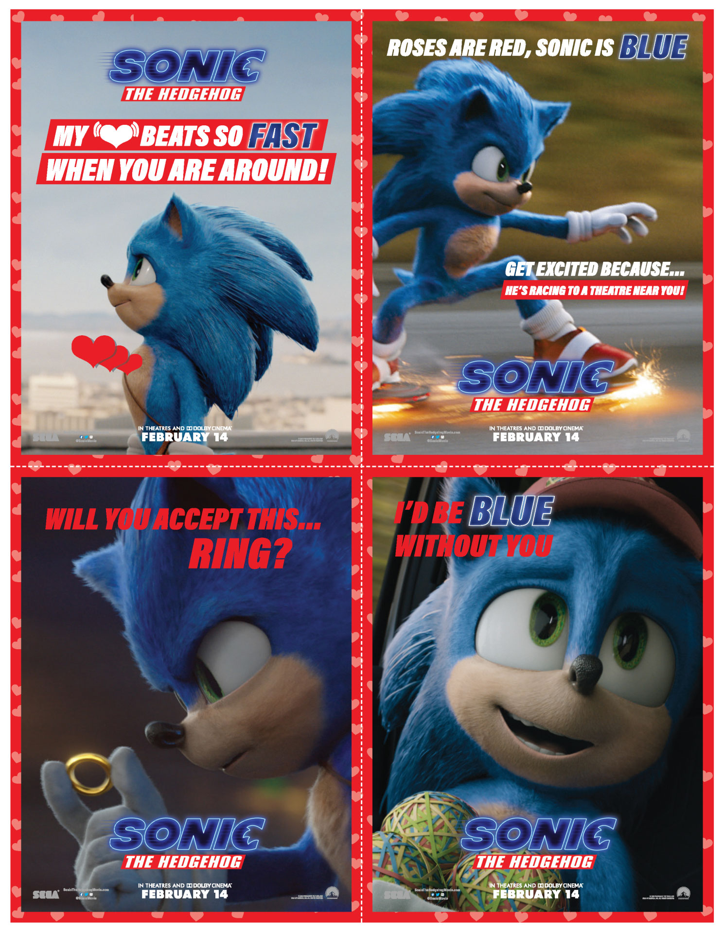 Sonic The Hedgehog Valentine'S Day Cards - Free Printable intended for Free Printable Sonic Valentines