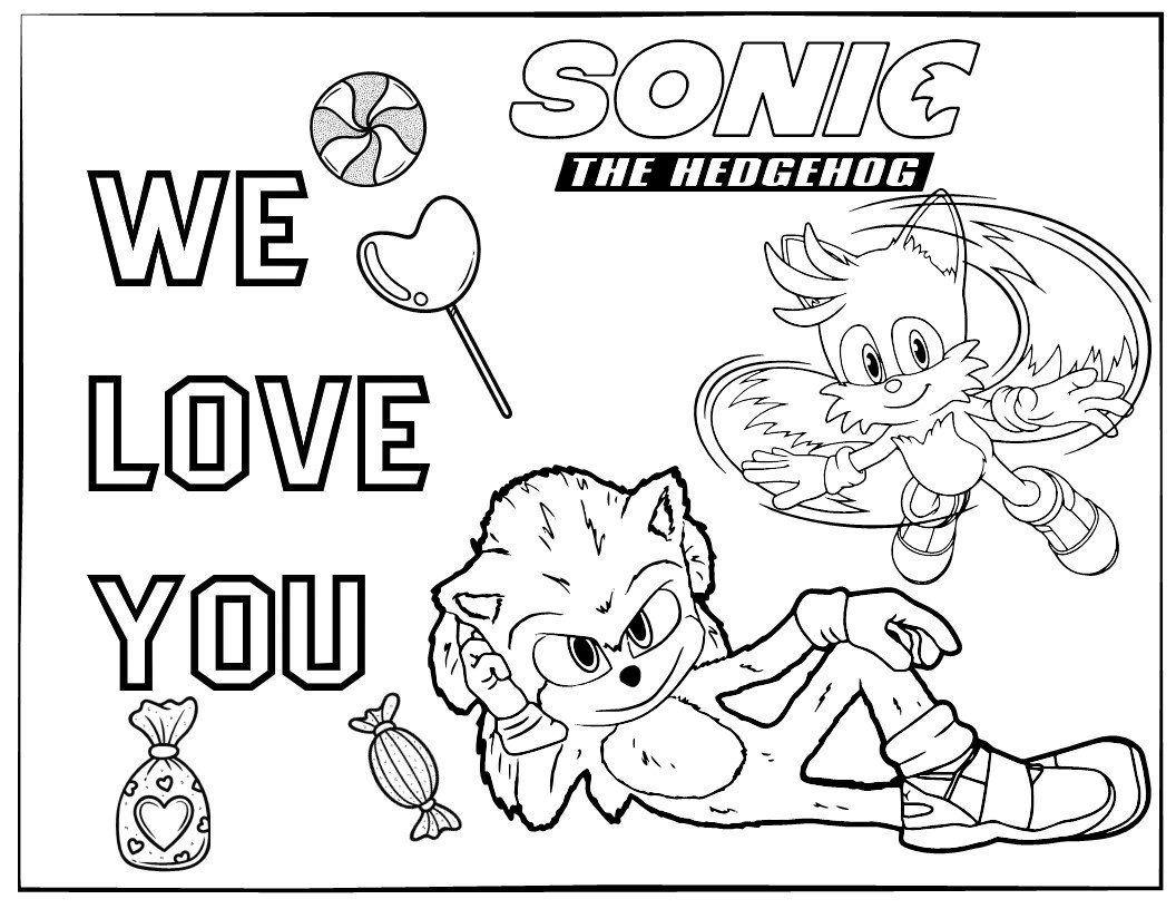 Sonic Valentines Day Cards Super Sonic Movie Coloring Pages - Free for Free Printable Sonic Valentines
