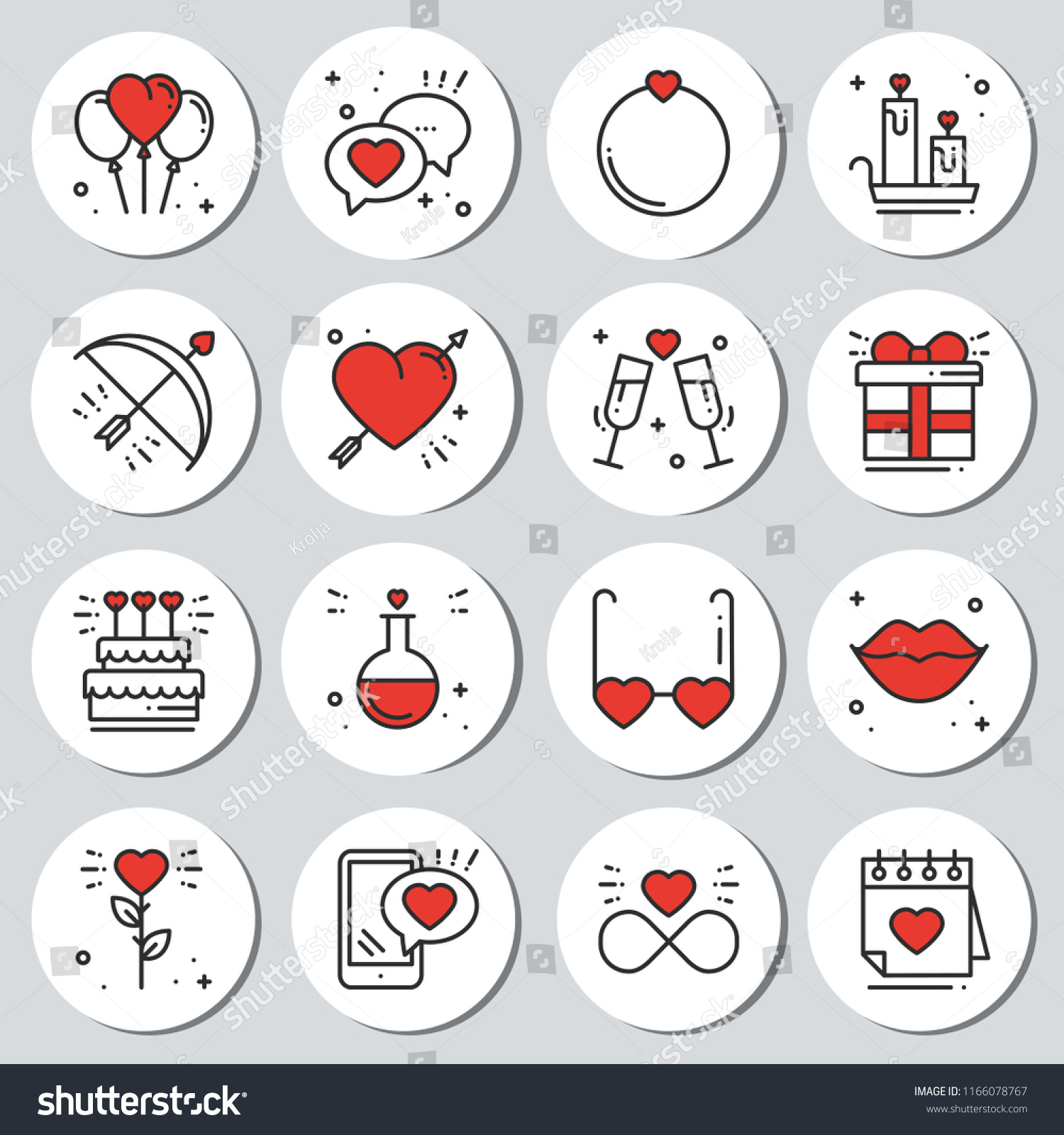 St Valentines Day Round Printable Stickers Stock Vector (Royalty regarding Free Printable Valentine&amp;#039;S Day Stickers